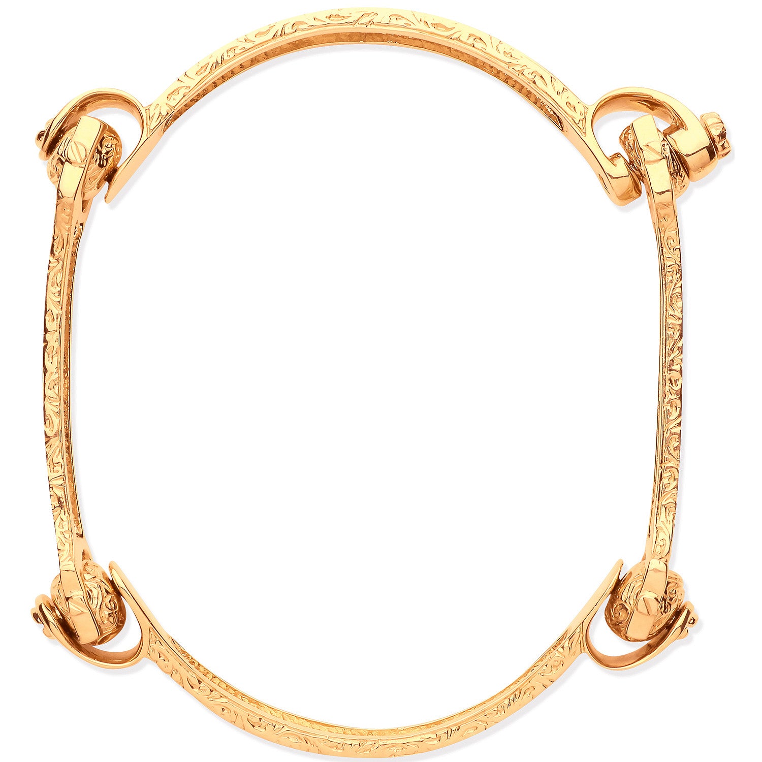 Yellow Gold 4-Piece Bone Bangle Set for Men