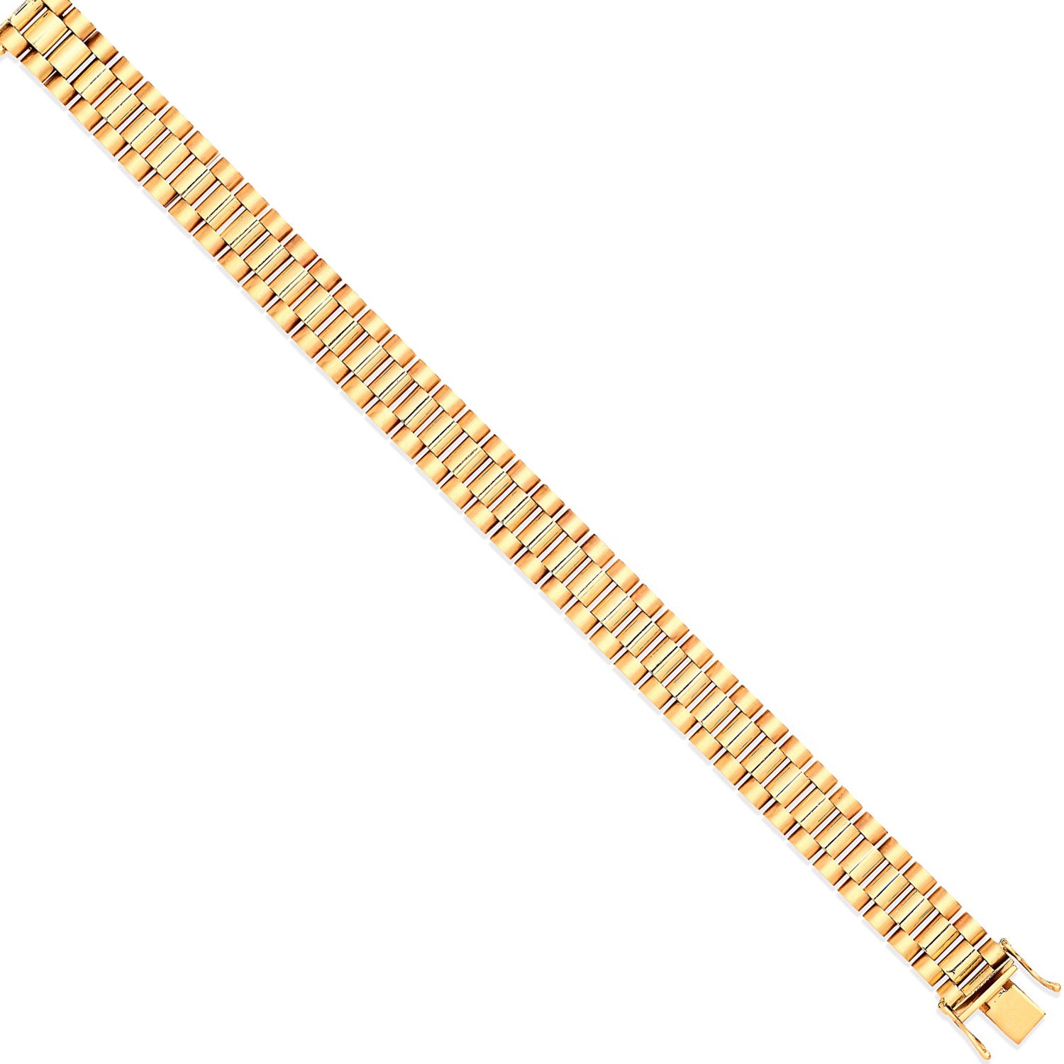 Yellow Gold 14mm Fancy Link Bracelet for Men