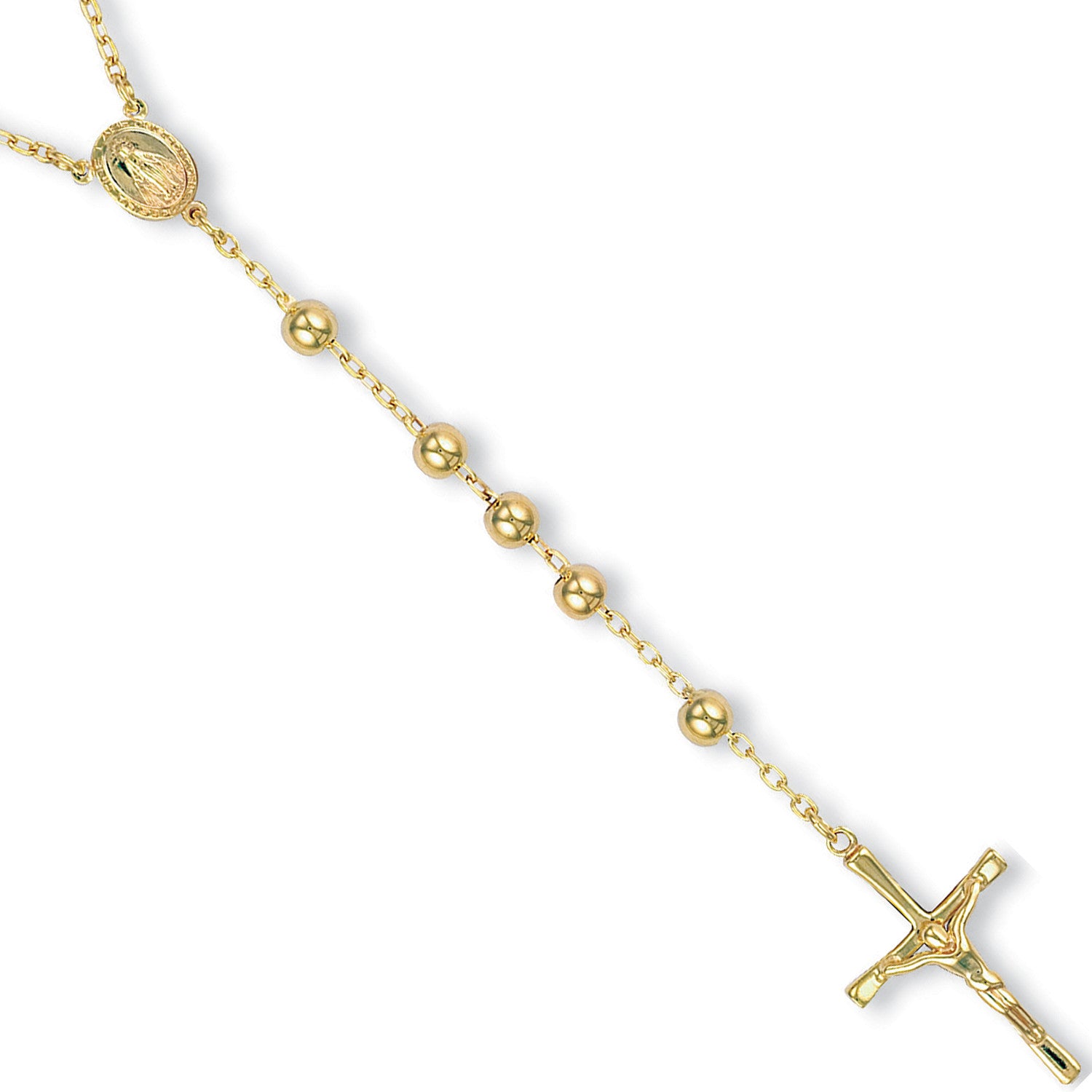 Yellow Gold Rosary Beads 28" (71cm)