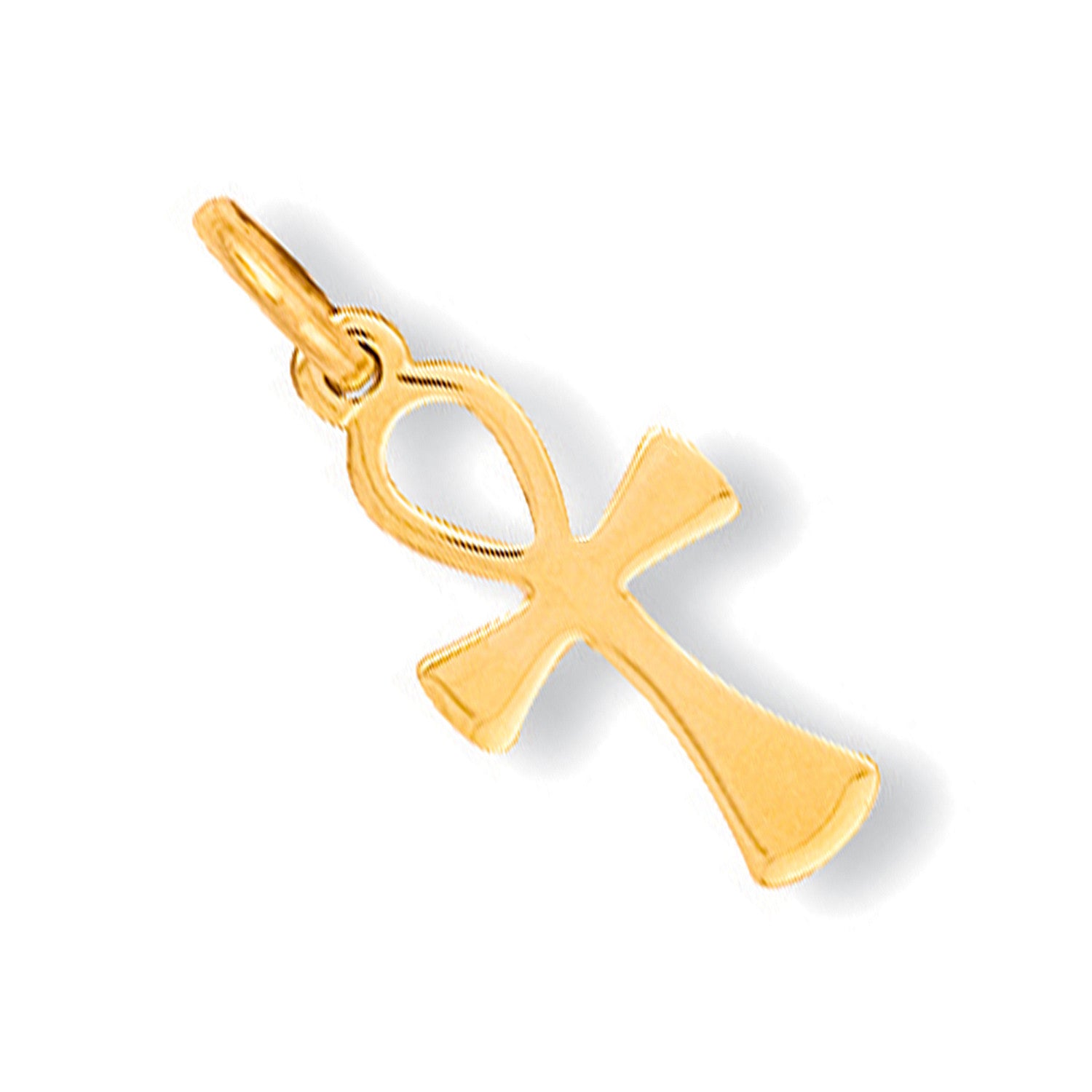 Yellow Gold Ankh Cross Pendant - Key of Life