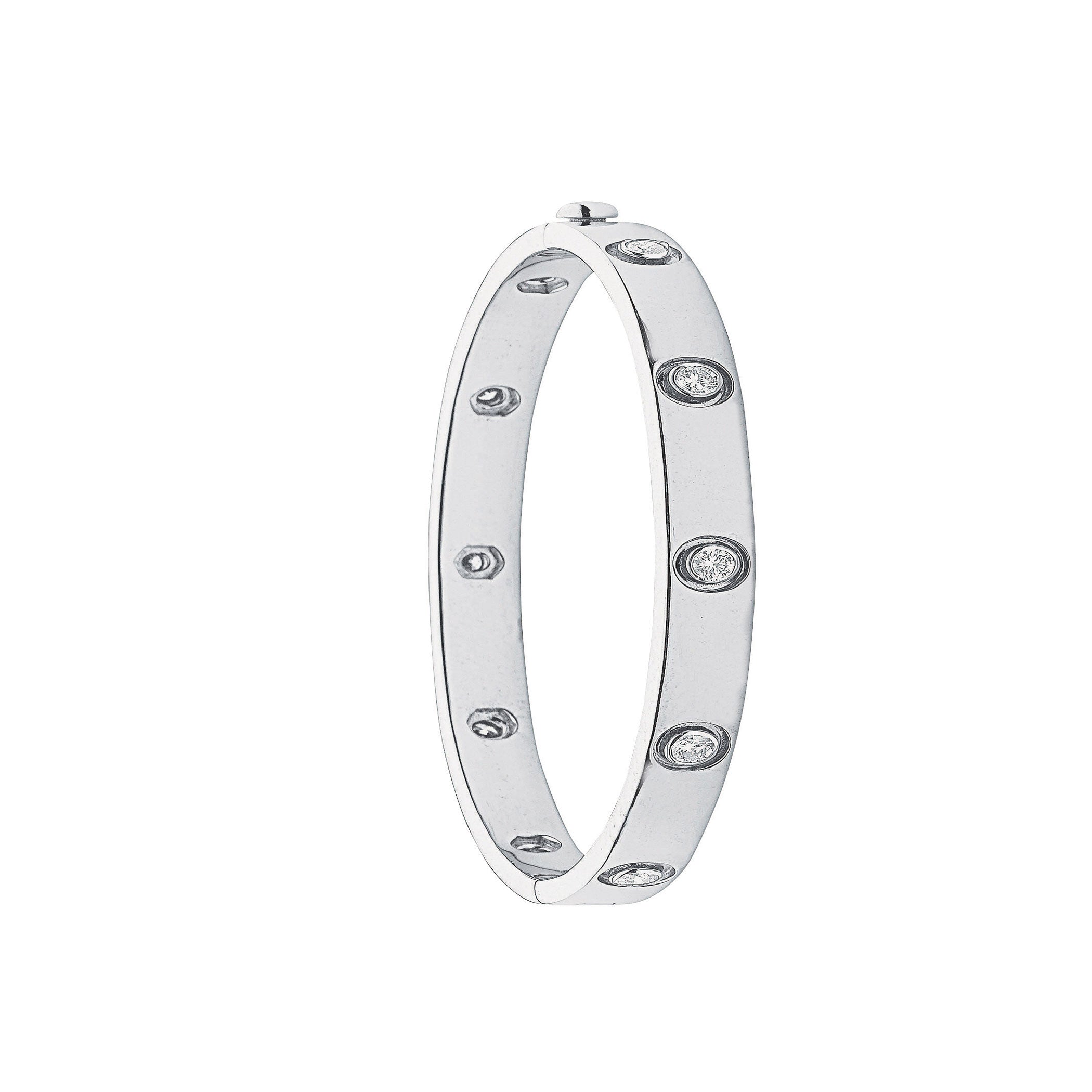 18ct White Gold 1.00ct Diamond Bangle