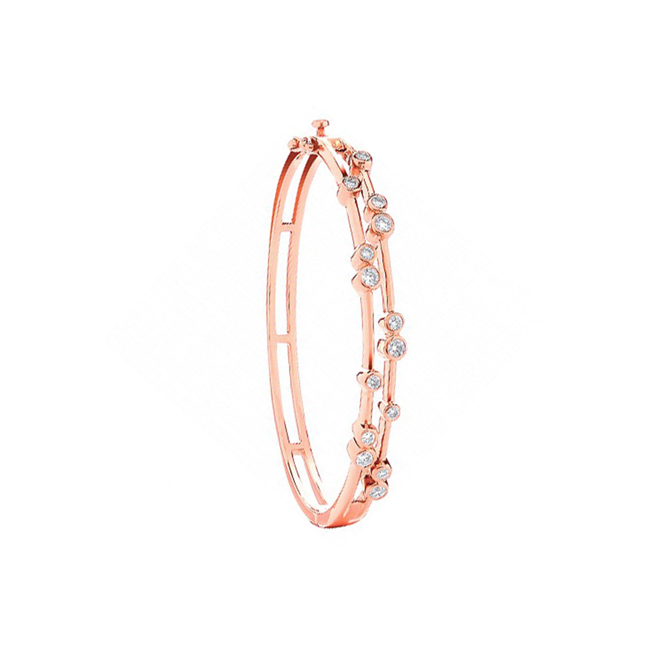 18ct Rose Gold 1.00ctw Dress Diamond Bangle