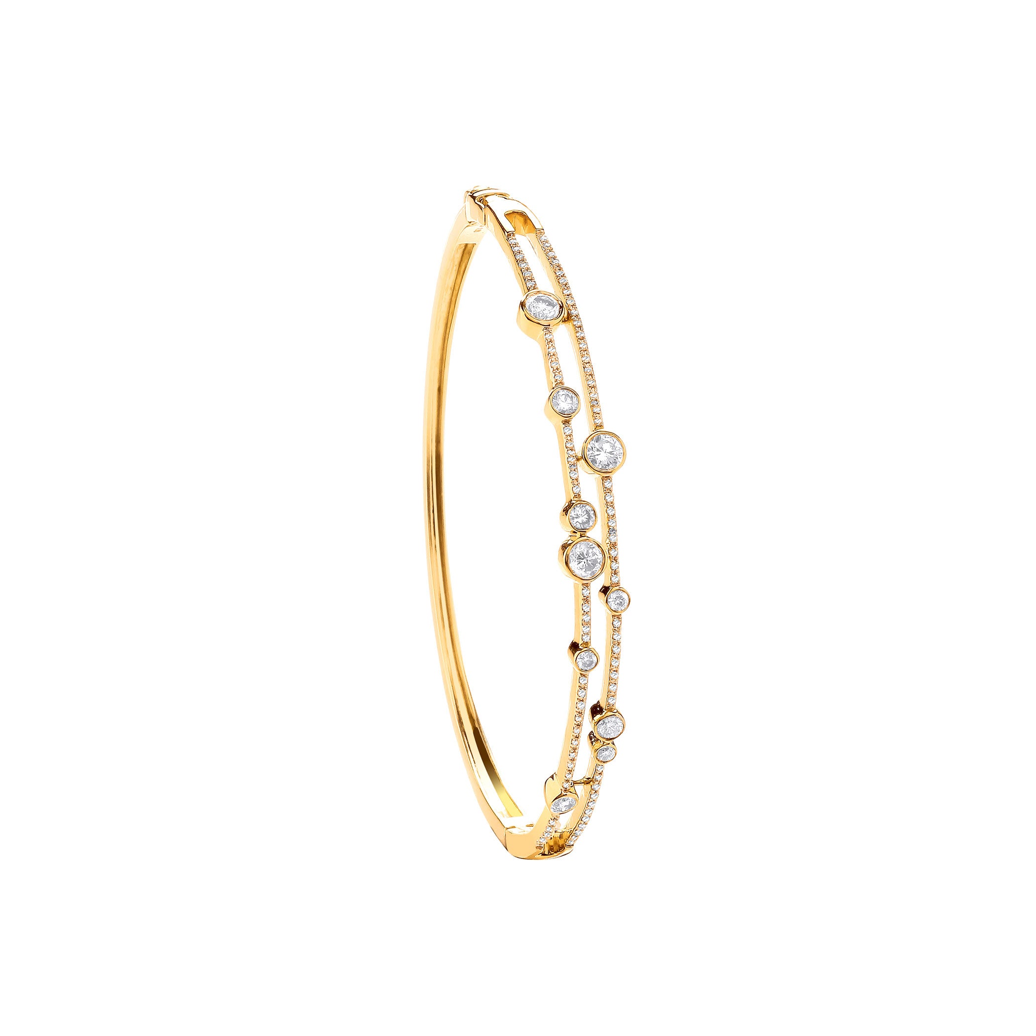 18ct Yellow Gold 1.00ctw Dress Diamond Bangle