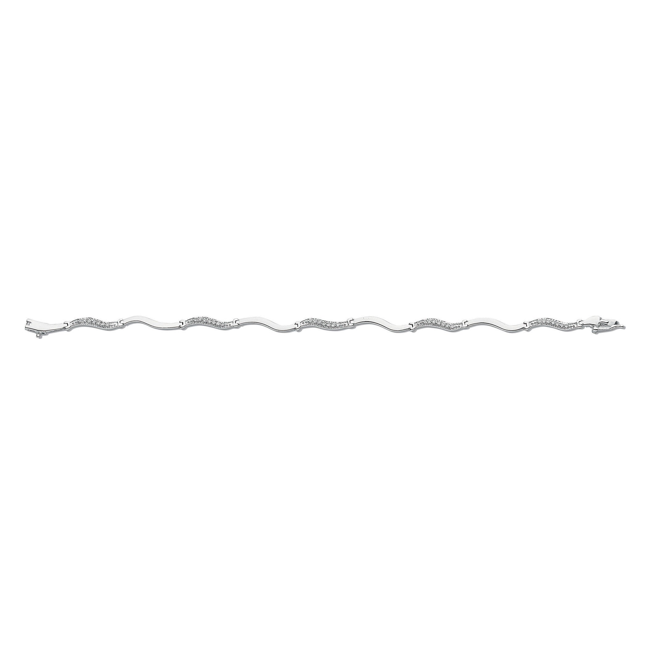 9ct White Gold 0.28ct Diamond Bracelet