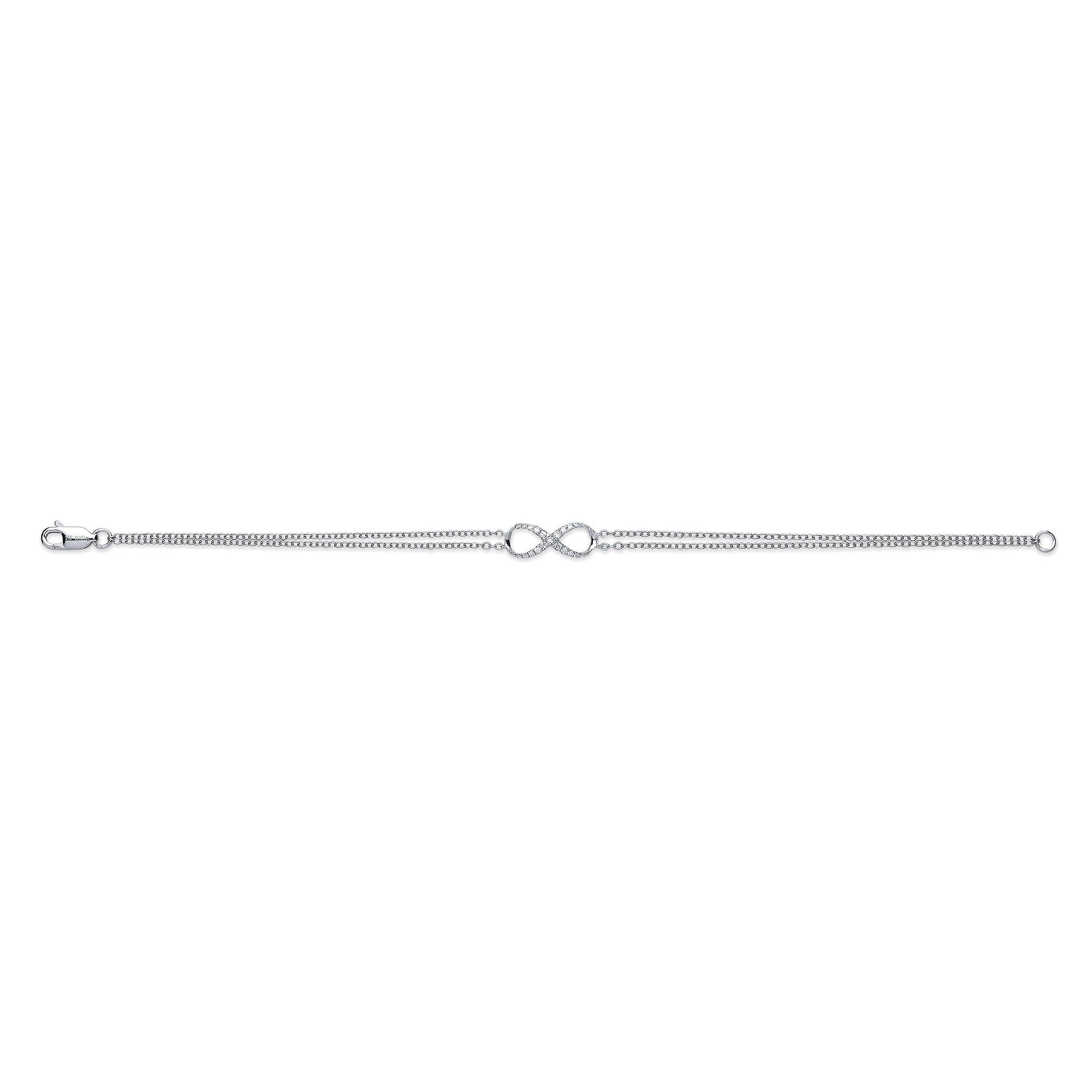 9ct White Gold 0.15ct Diamond Bracelet