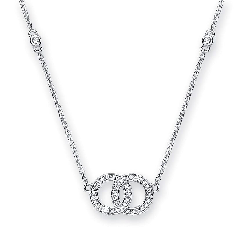 9ct White Gold 0.34ct Diamond Necklace (18in/45cm) Chain