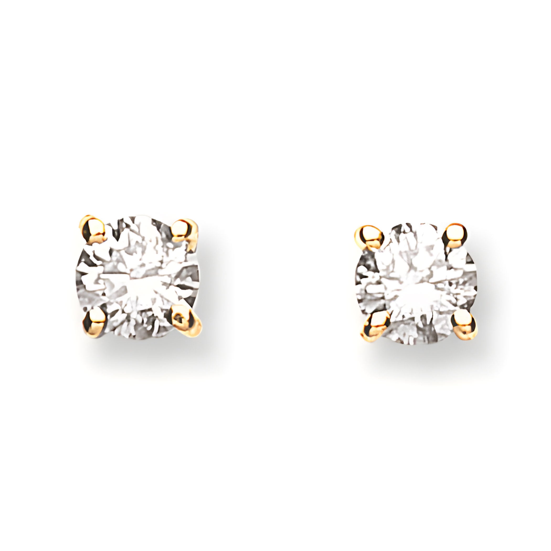18ct Yellow Gold 0.50ct Claw Set Diamond Stud Earrings