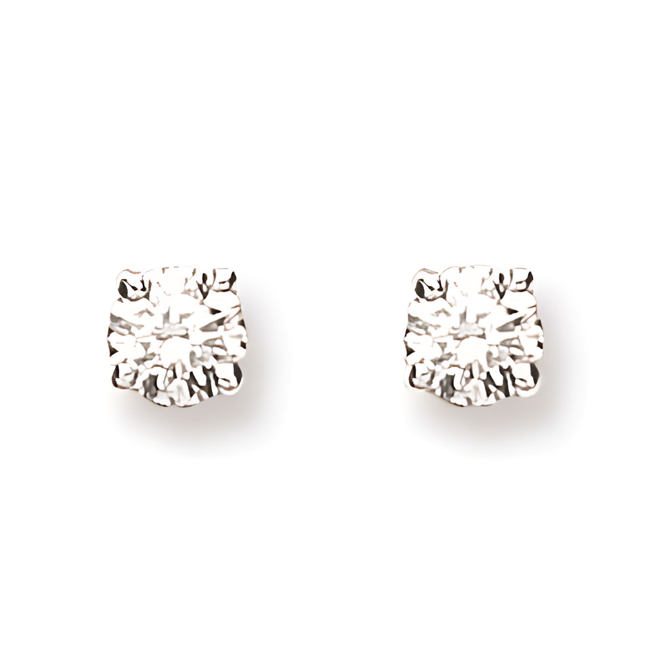 18ct White Gold 0.25ct Claw Set Diamond Stud Earrings
