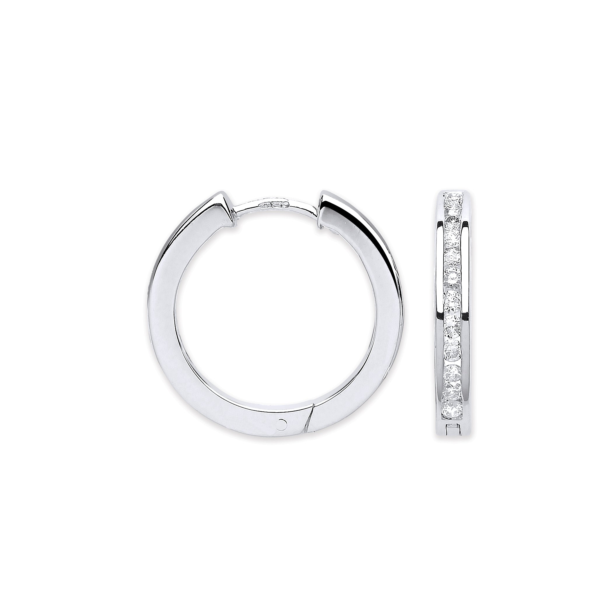 9ct White Gold 0.50ct Diamond Hoop Earrings