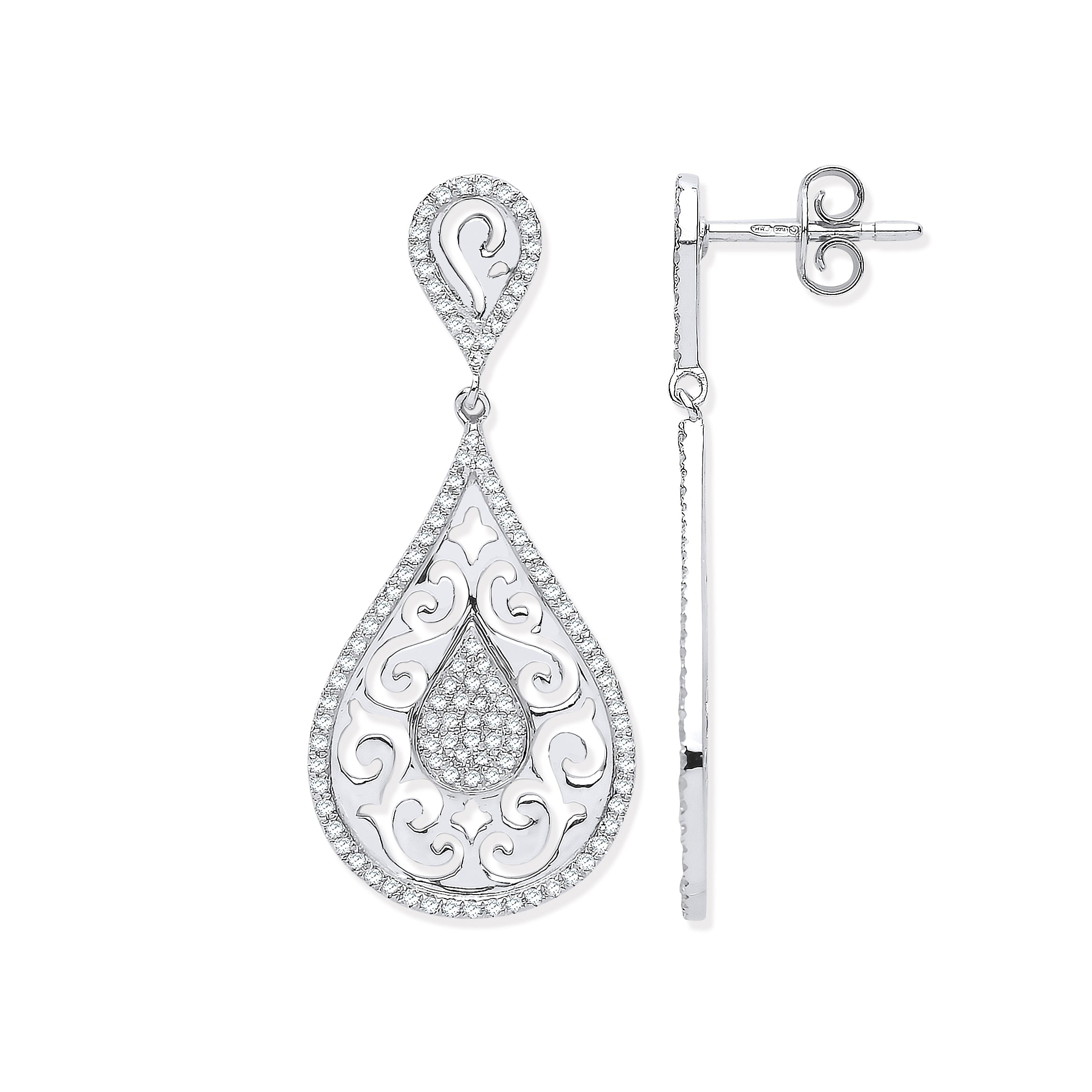 9ct White Gold 0.50ct Tia Drop Earrings