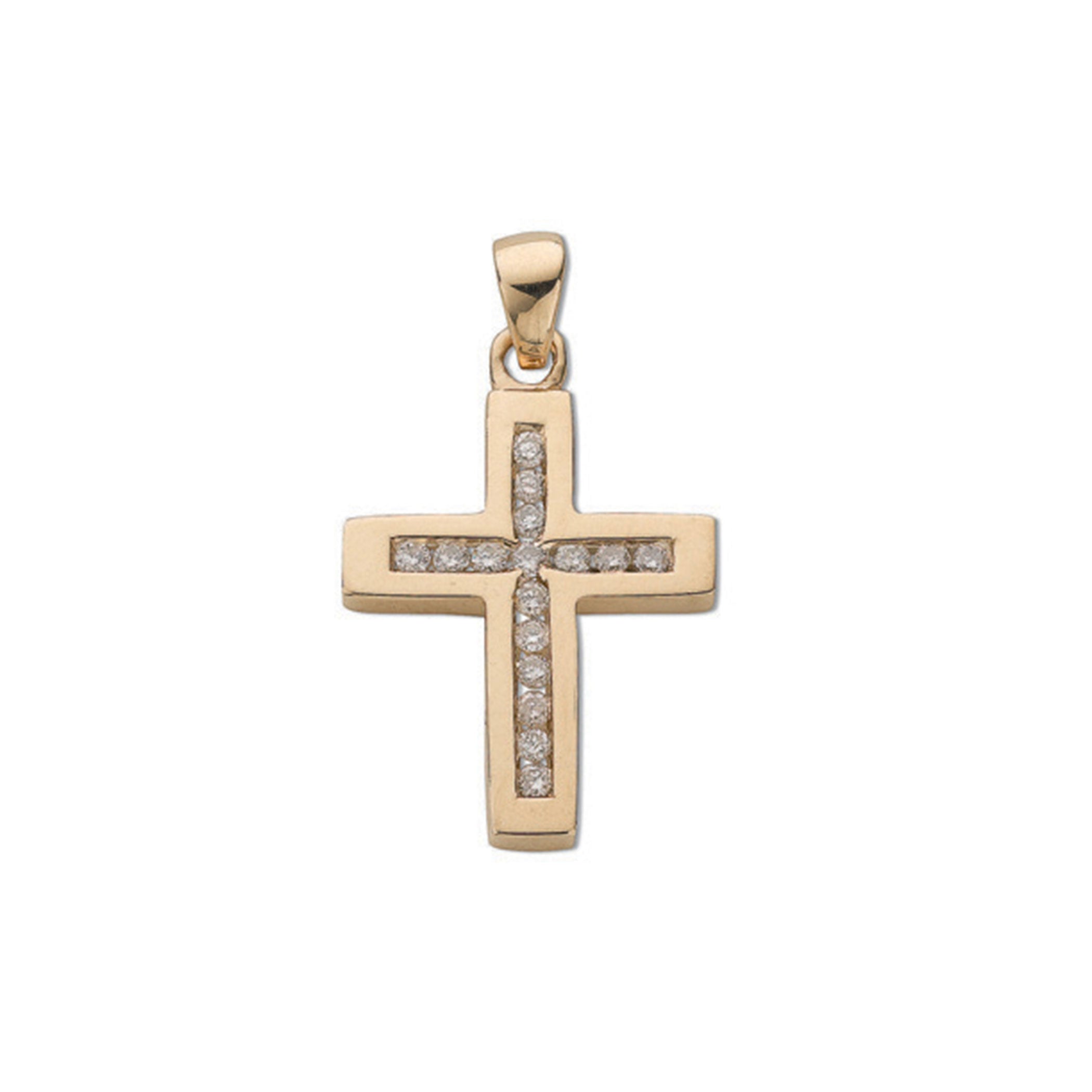 9ct Yellow Gold 0.32ct Diamond Cross