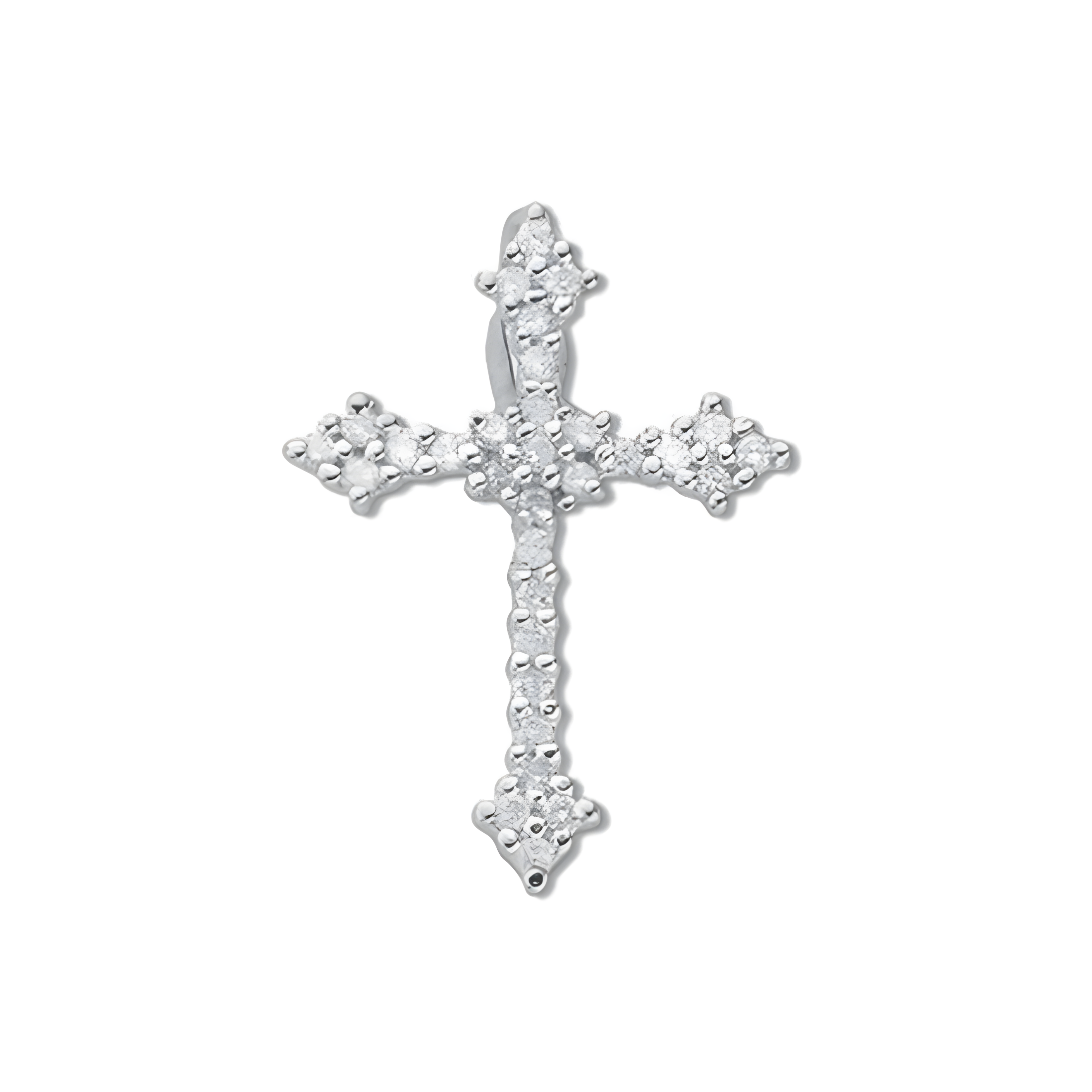 9ct White Gold 0.25ct Diamond Cross