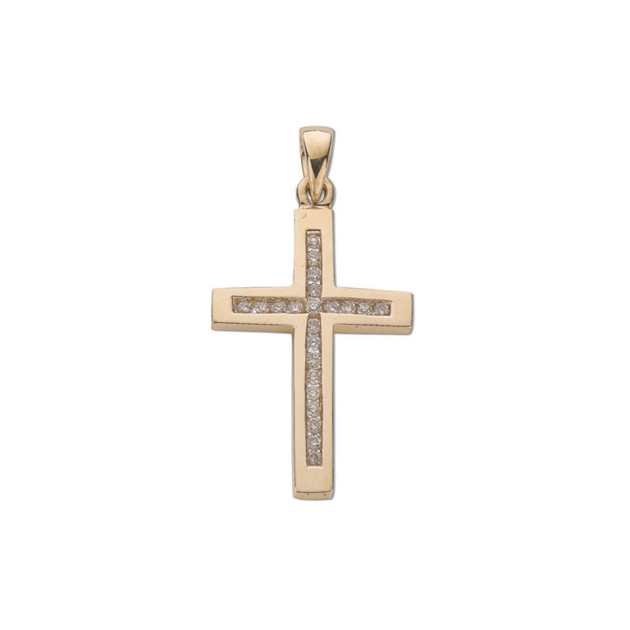 9ct Yellow Gold 0.35ct Diamond Cross