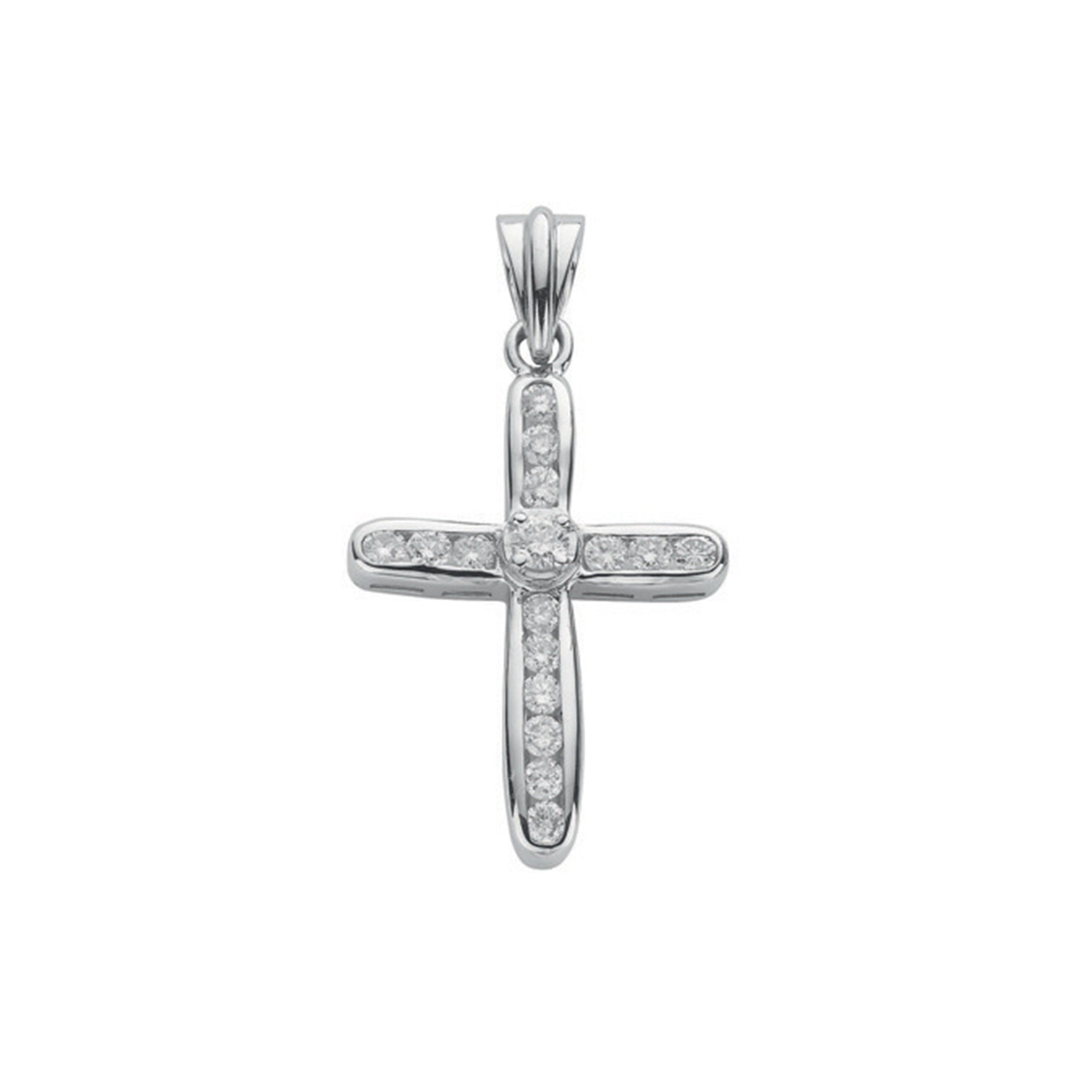 18ct White Gold 0.50ct Diamond Cross
