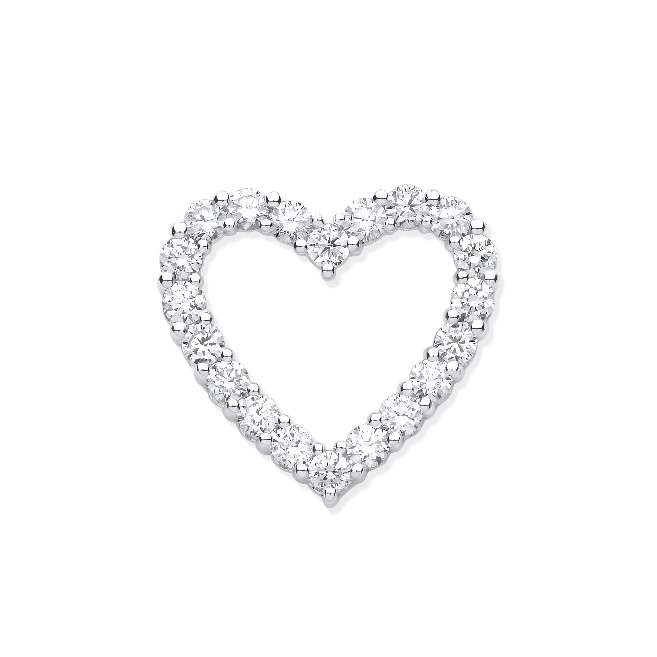 18ct White Gold 1.01ct Heart Shaped Drop Pendant