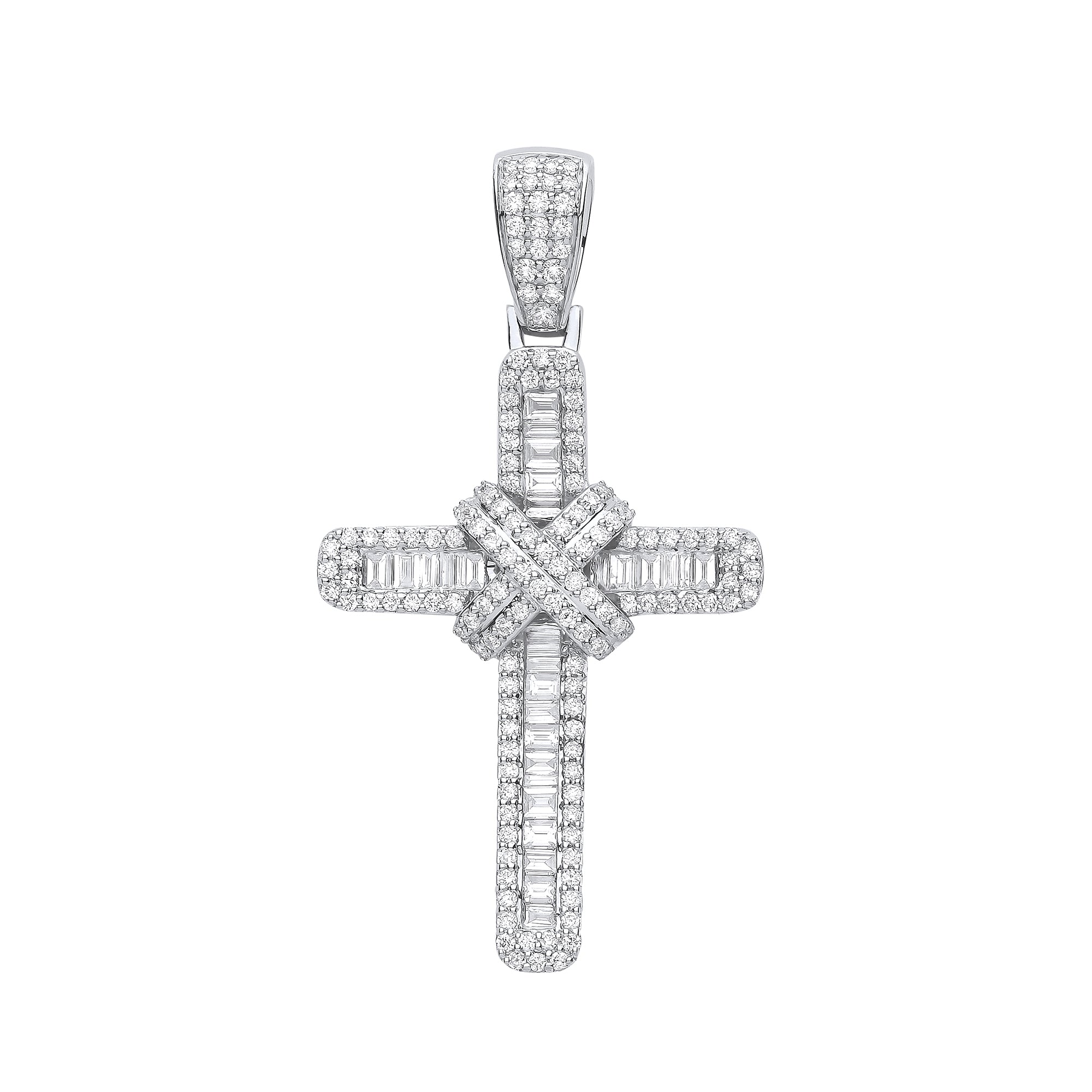 18ct White Gold 2.00ct Diamond Cross