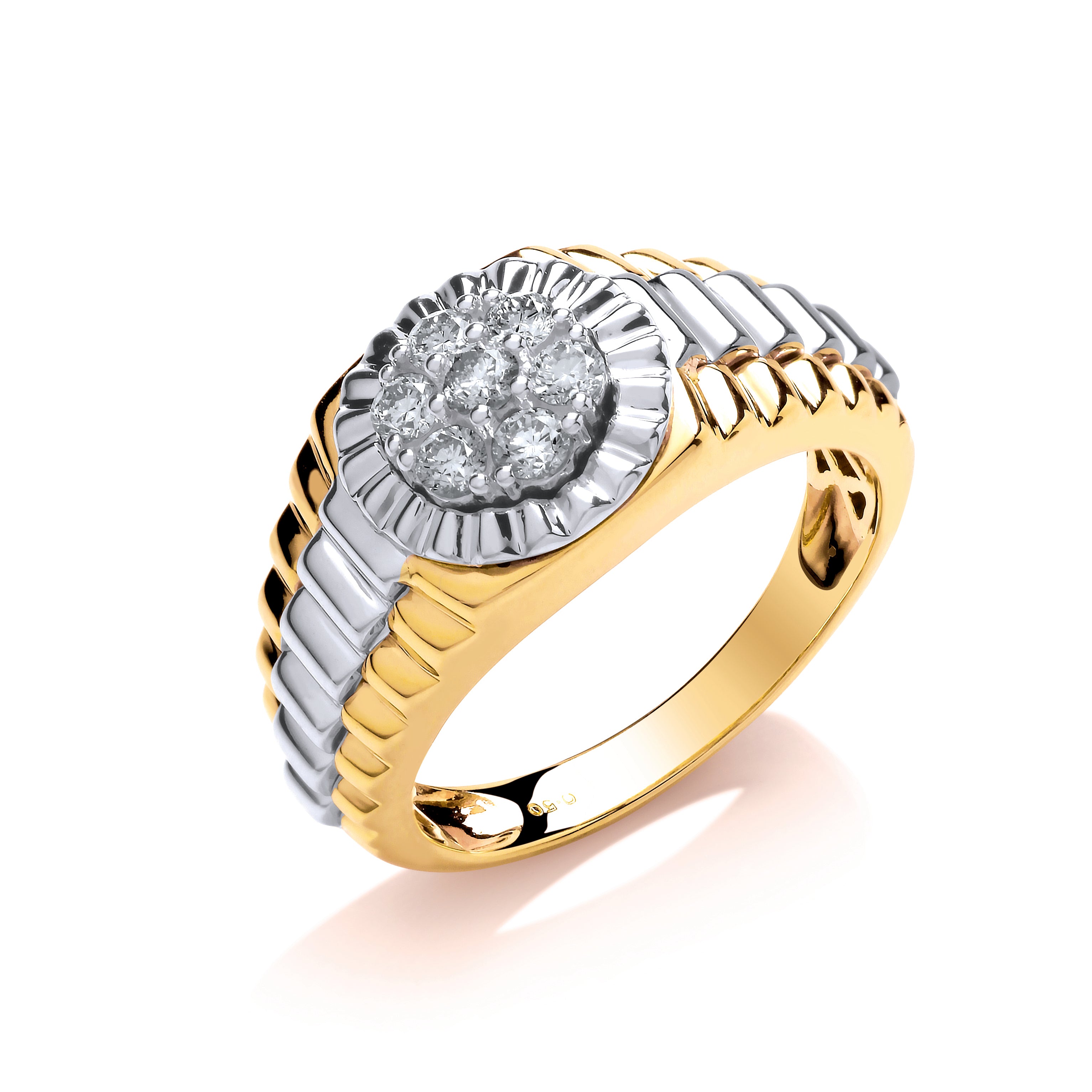 9ct Y/W Gold 0.50ct Two Colour Diamond Ring