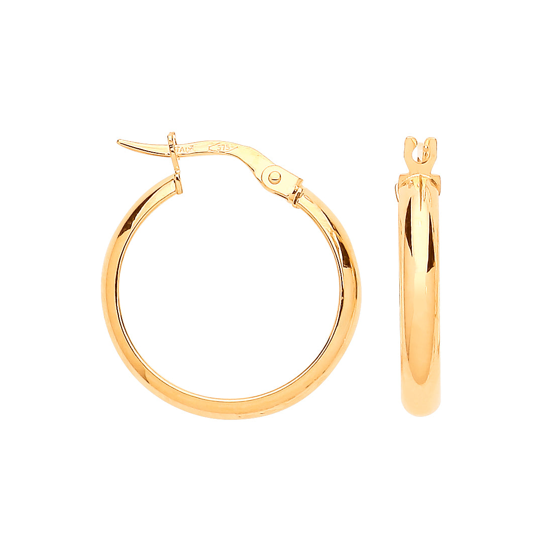 9CT YELLOW GOLD 20MM HOOP EARRINGS