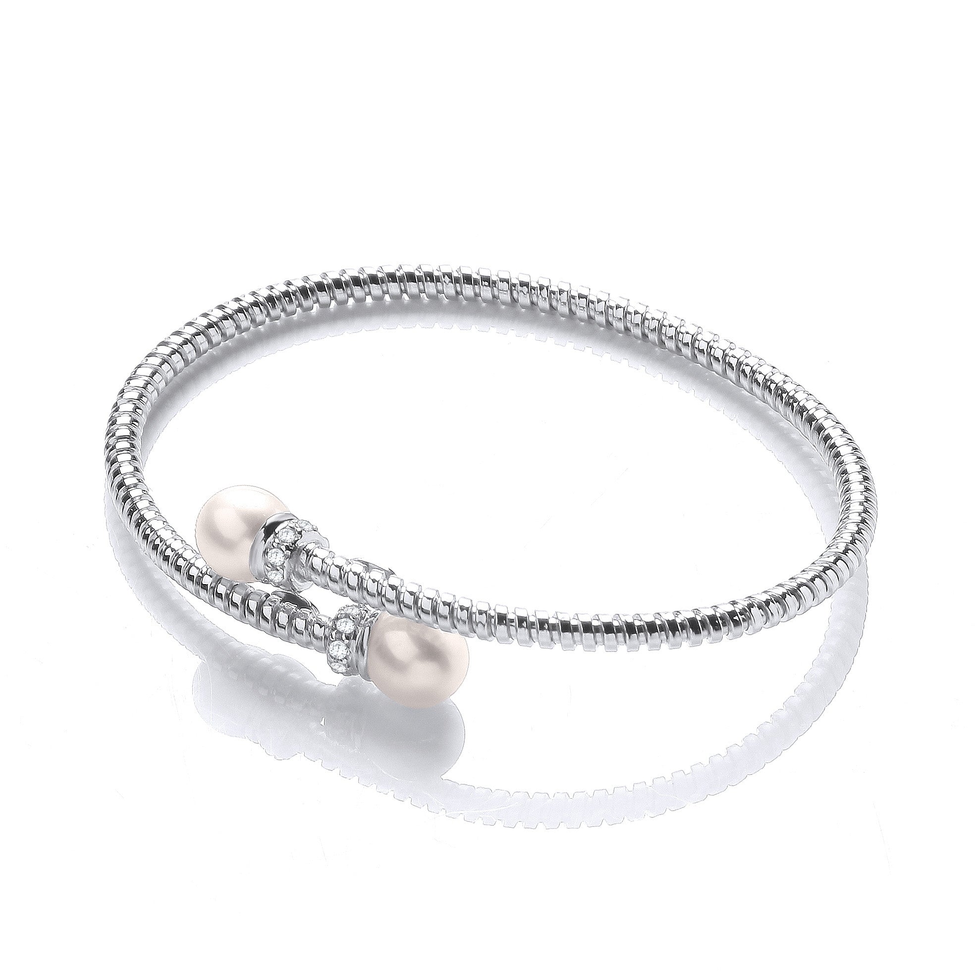 925 Sterling Silver Cross Over Wire Bangle