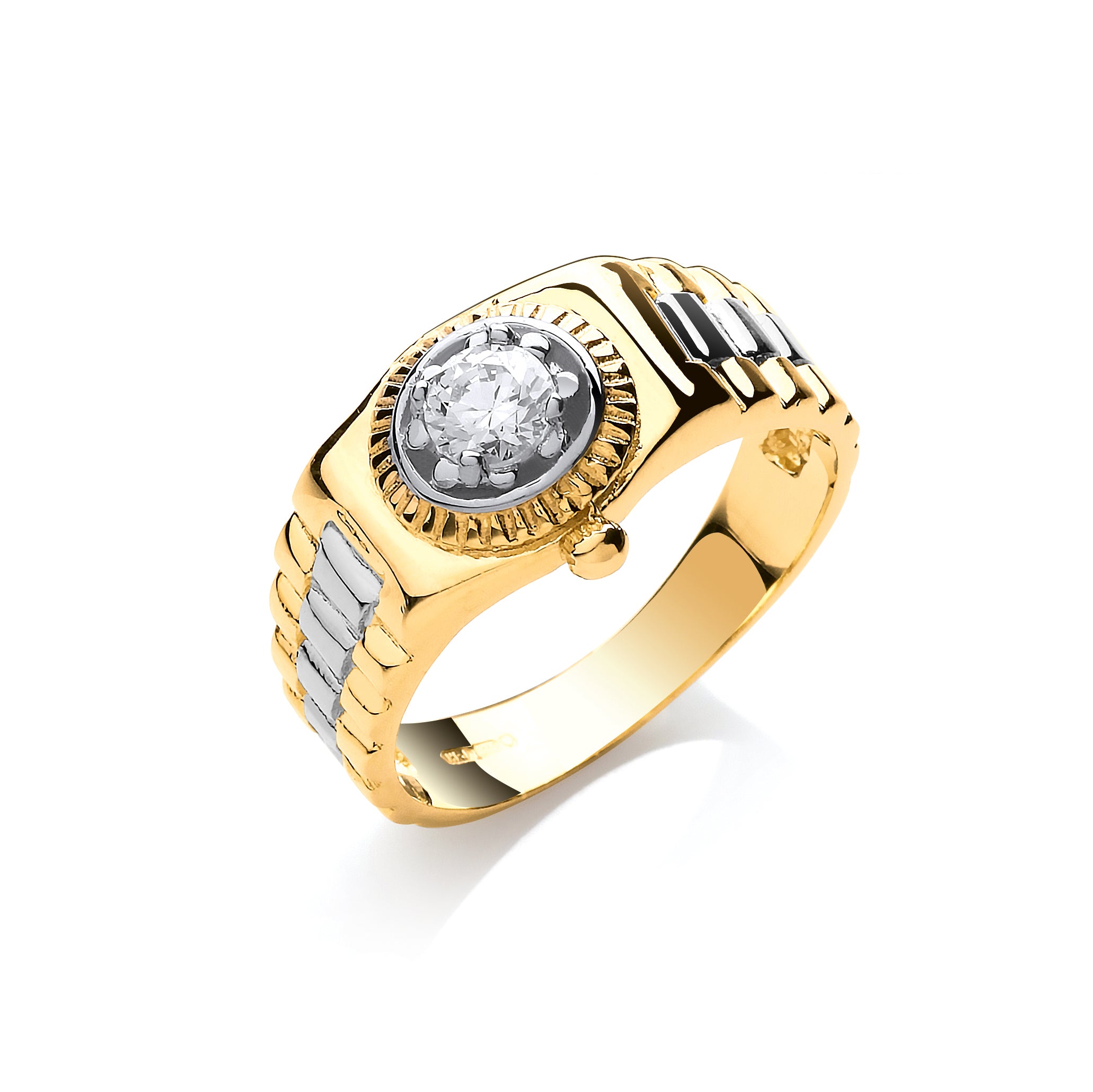 Y/G Gents Cz Ring