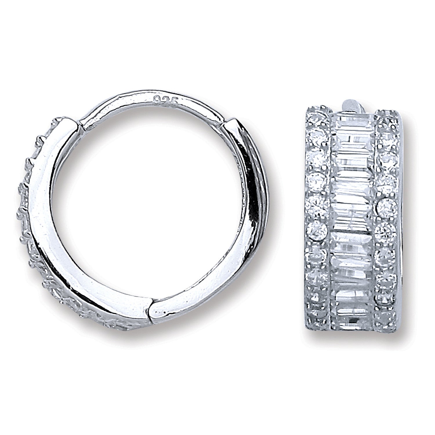 Silver Cz Huggies Earrings Copy