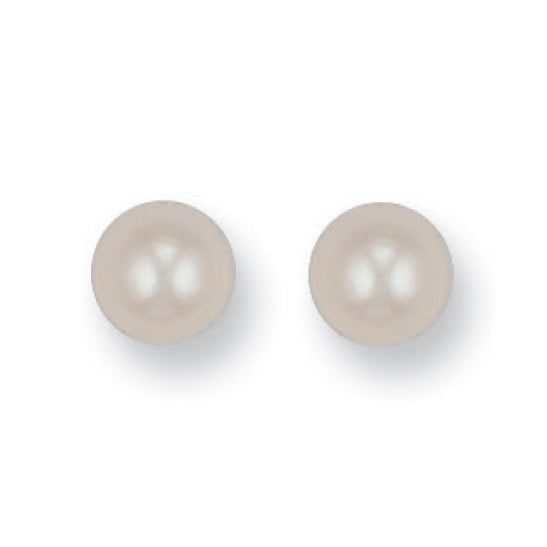 9CT YELLOW GOLD 7MM CULTURED PEARL STUDS