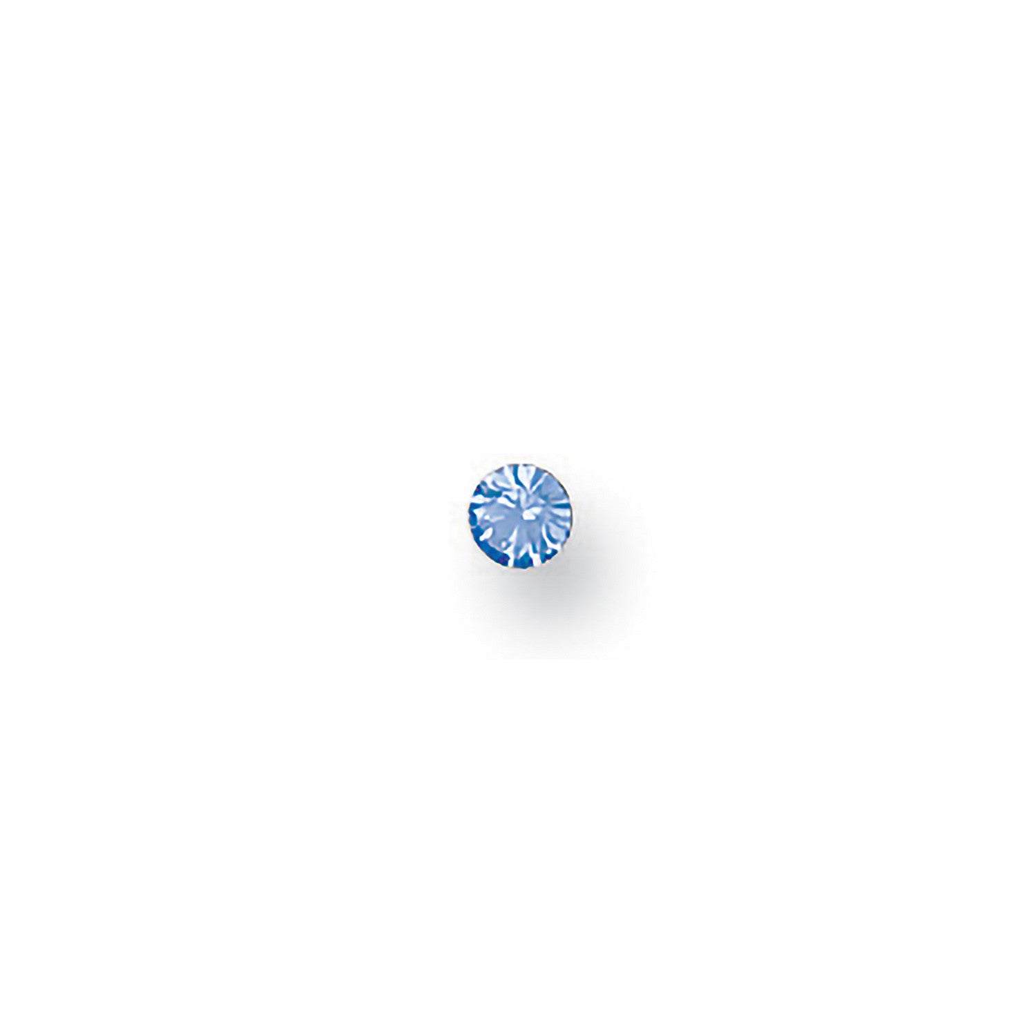 Yellow Gold Blue CZ Nose Stud 3mm