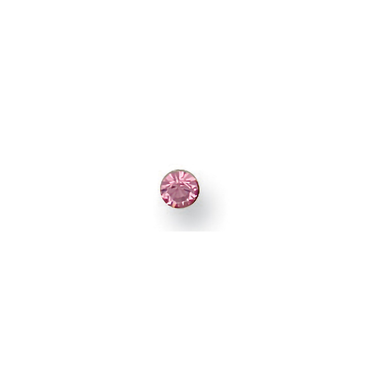 Yellow Gold Pink CZ Nose Stud 3mm