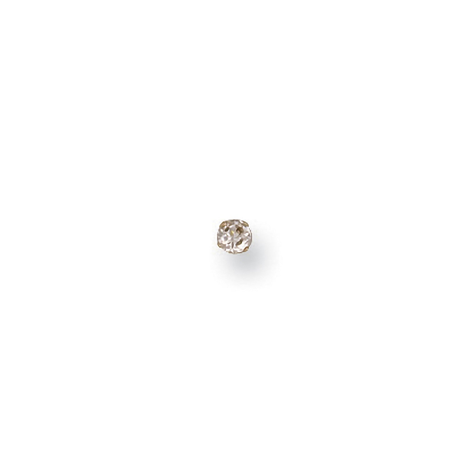 Yellow Gold Claw Set CZ Nose Stud