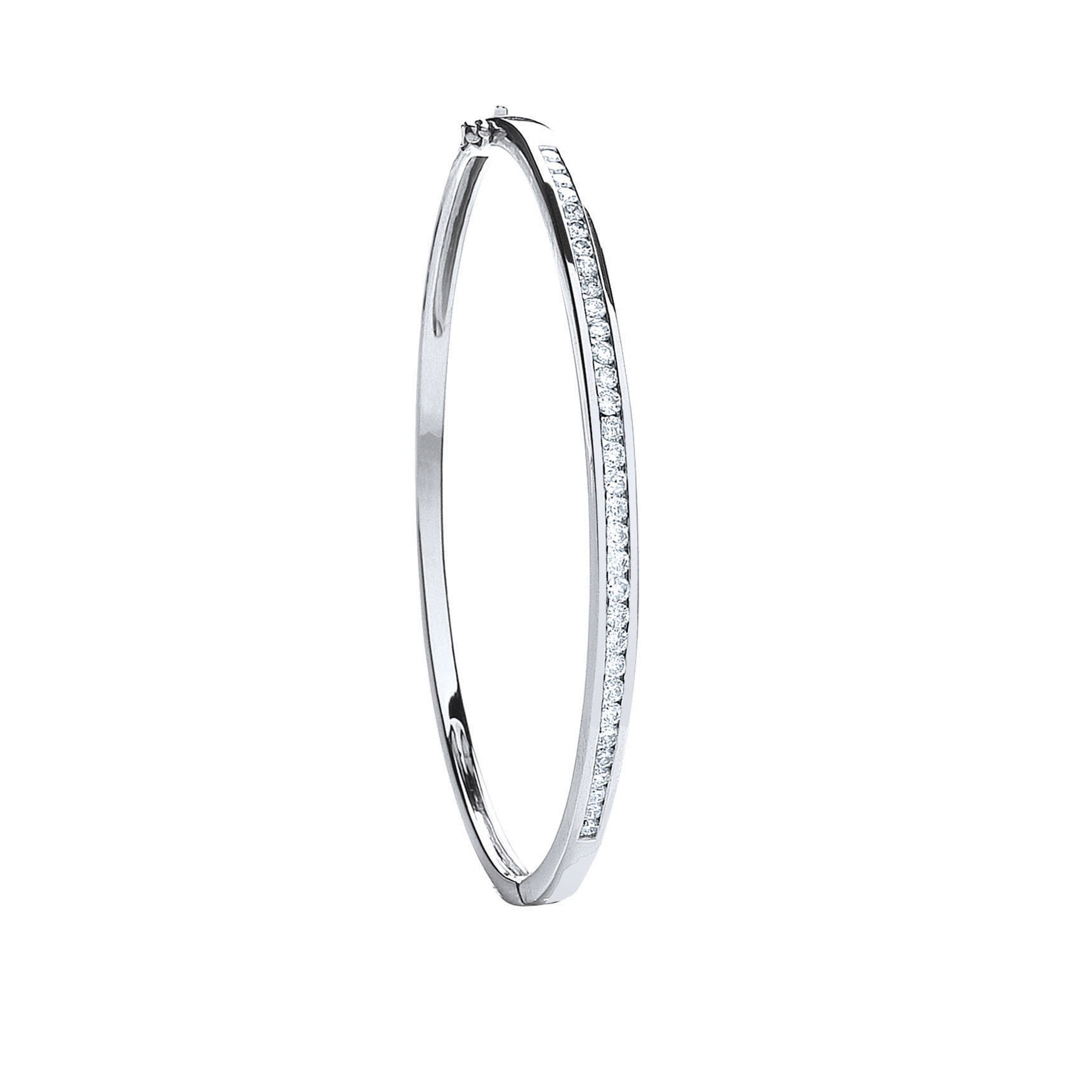9ct White Gold 1.00ctw Diamond Bangle