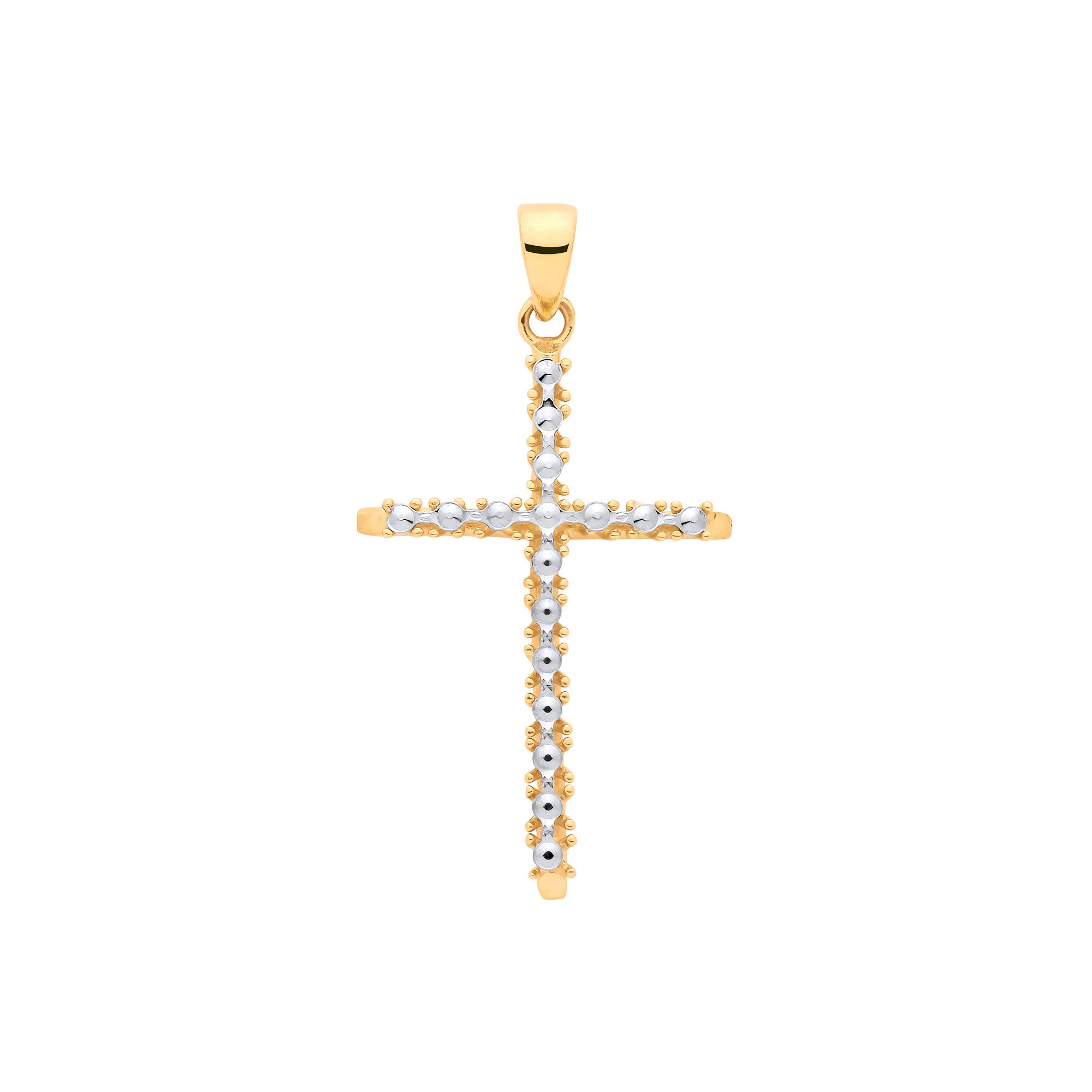 Yellow & White Gold with Illusion David Crichton Plate Cross