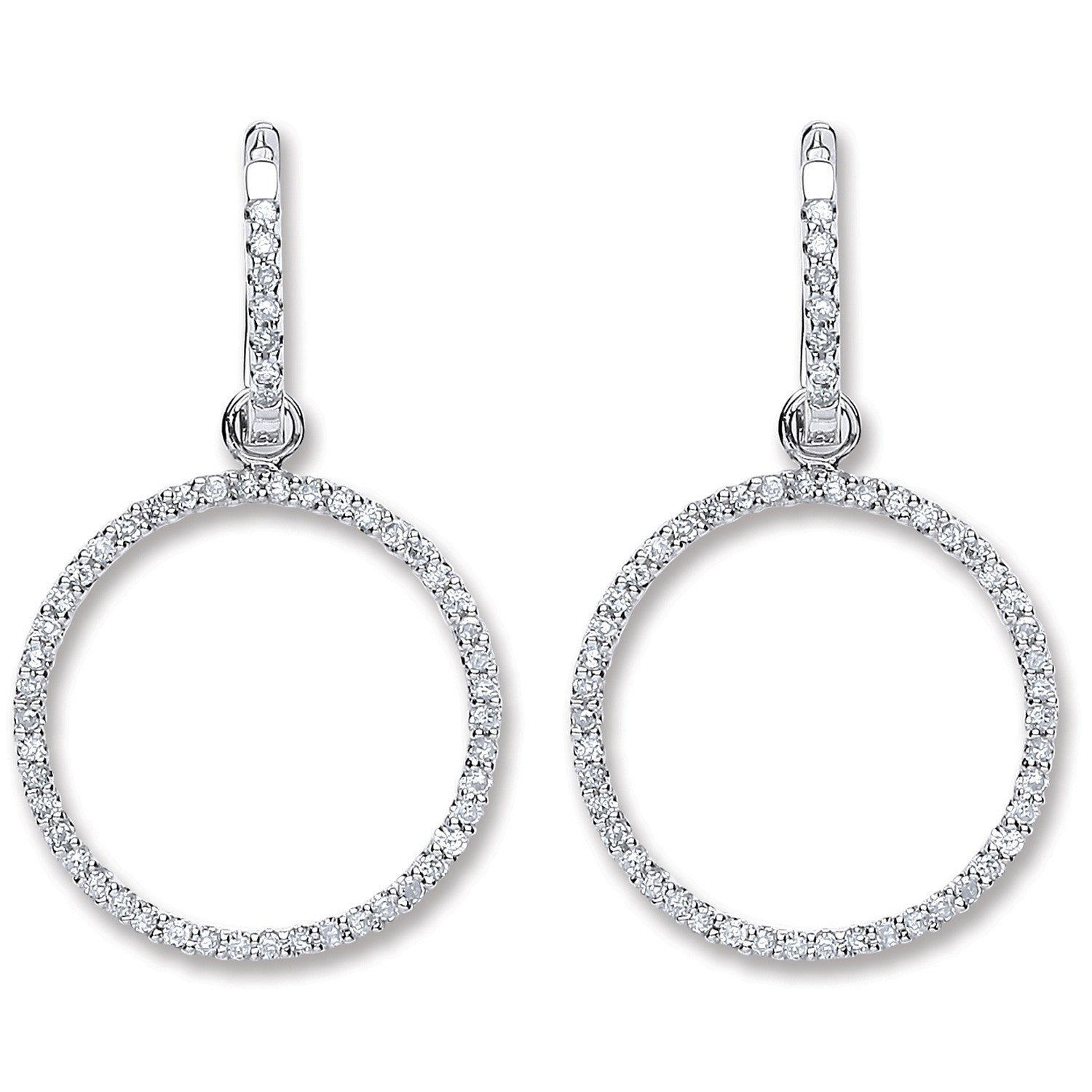 18ct White Gold 0.55ct Diamond Drop Earrings