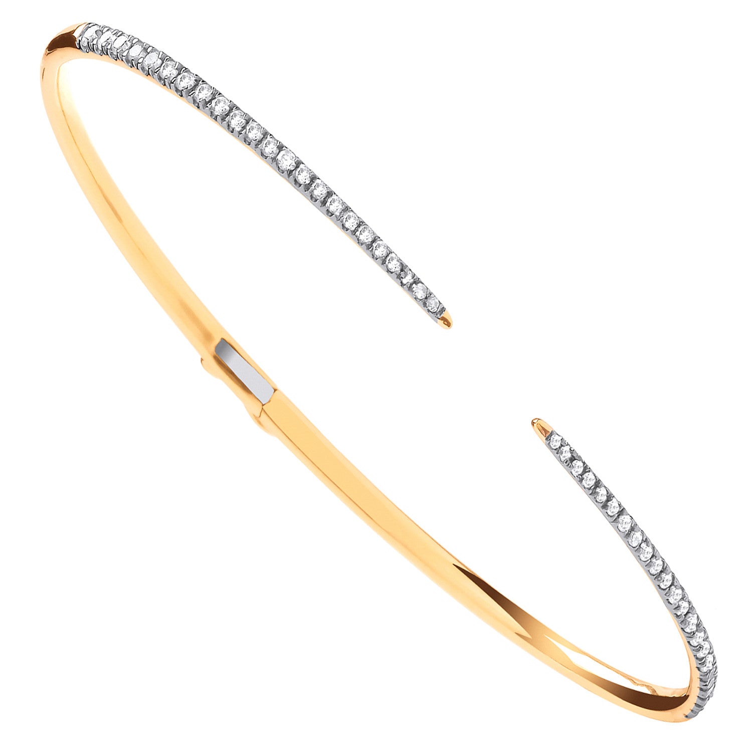 18ct Yellow Gold 0.50ct Diamond Hinged Bangle