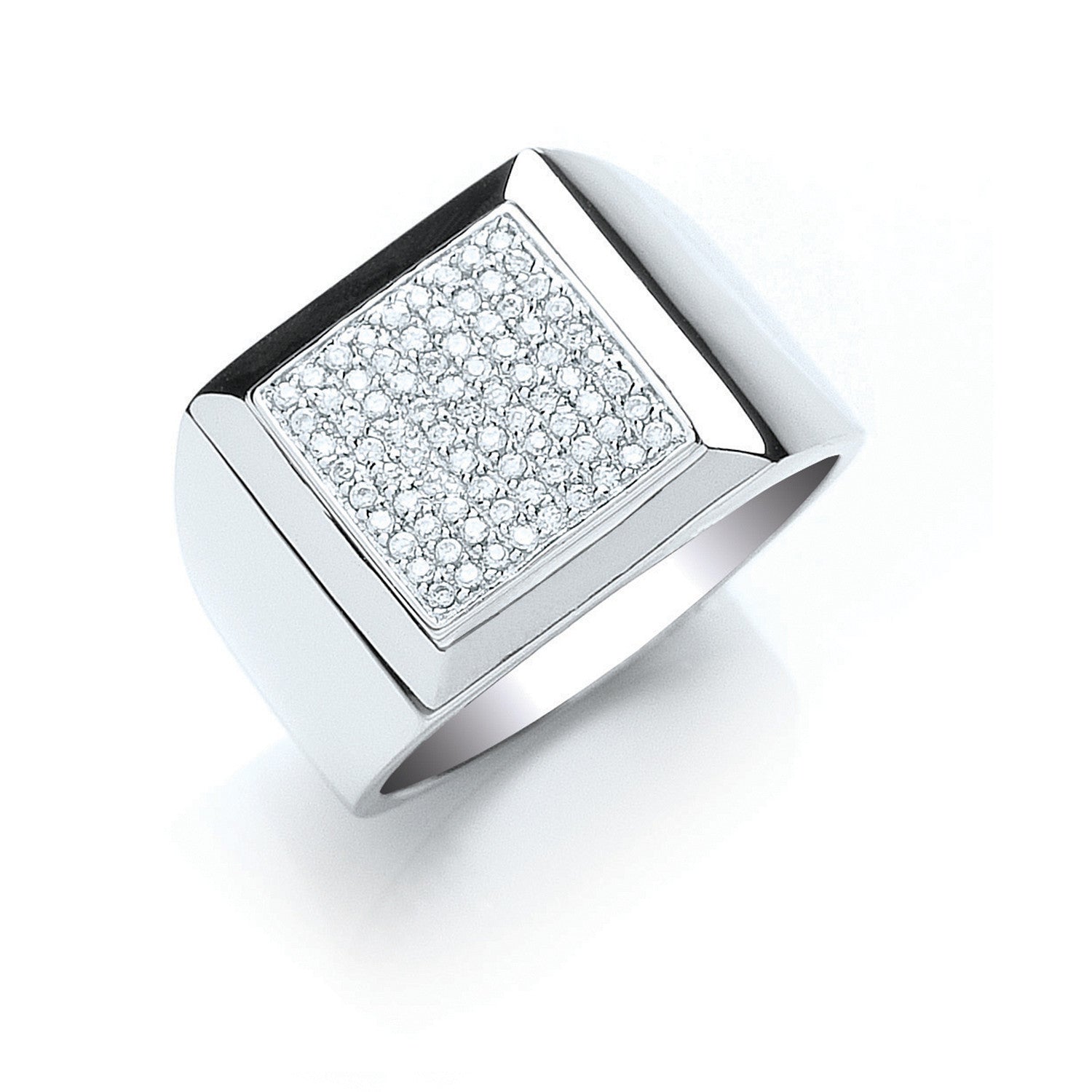 Sterling Silver CZ Gents Ring | Wide Size Range