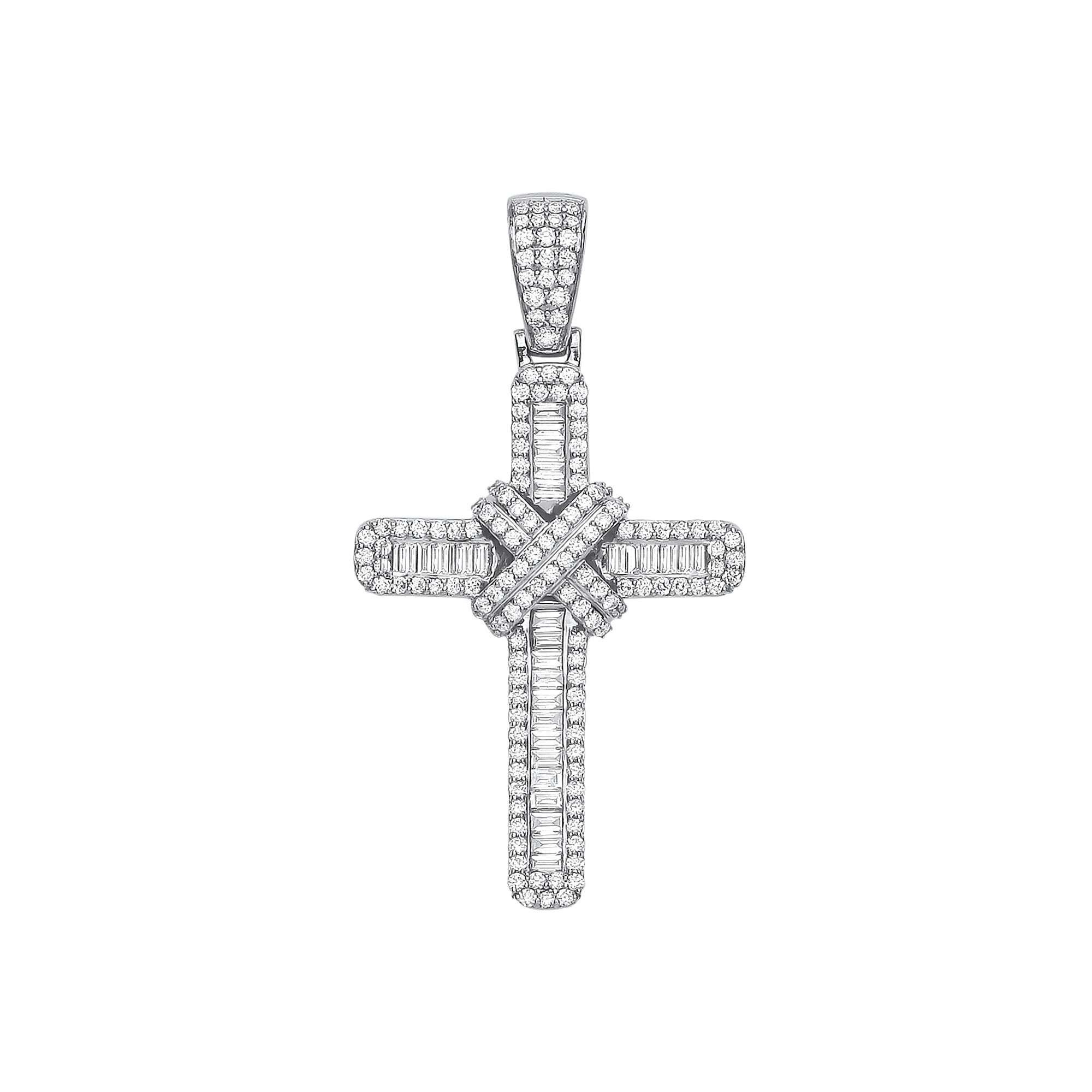 18ct White Gold 1.22ct Diamond Cross