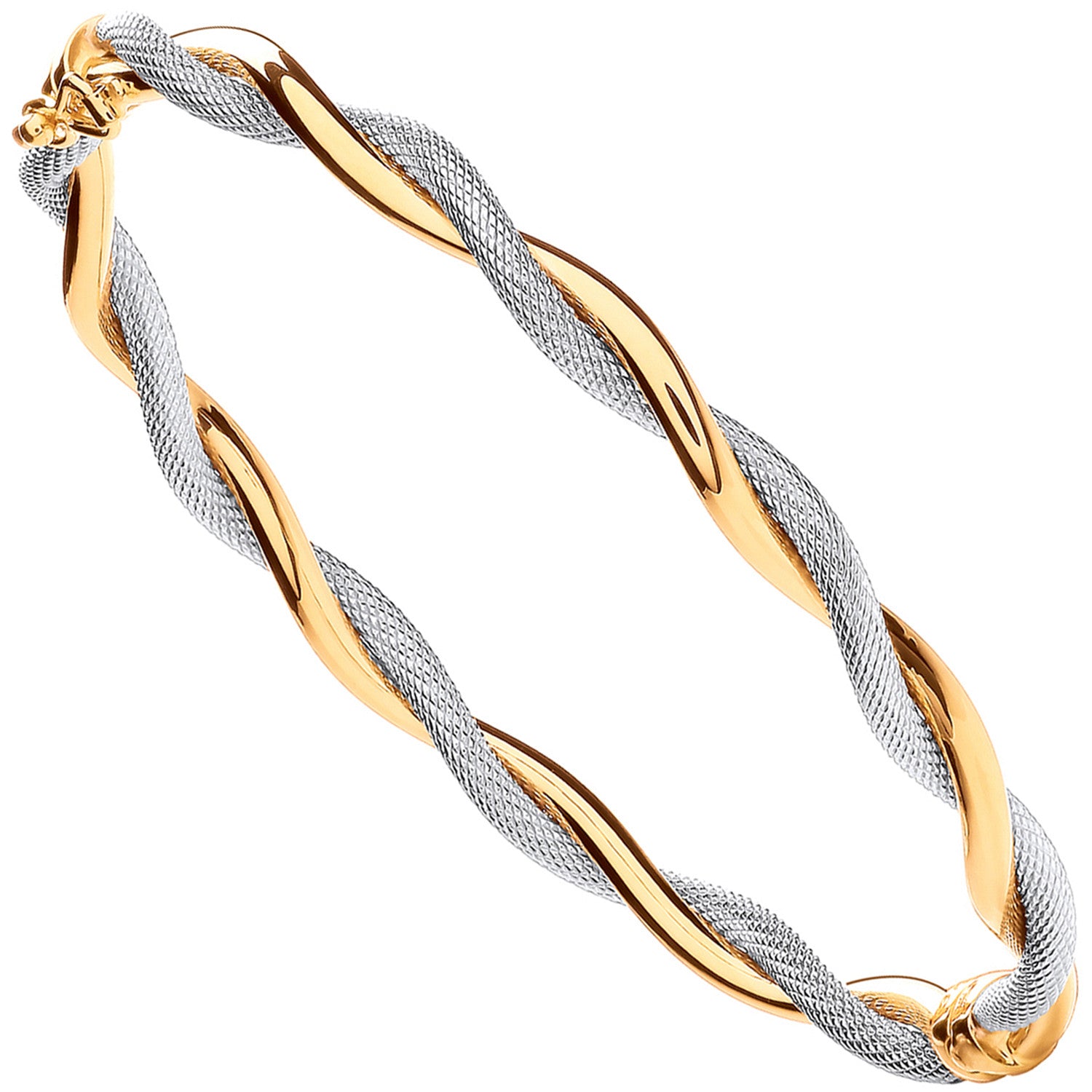 Y&W/G Twist Hollow Oval Bangle