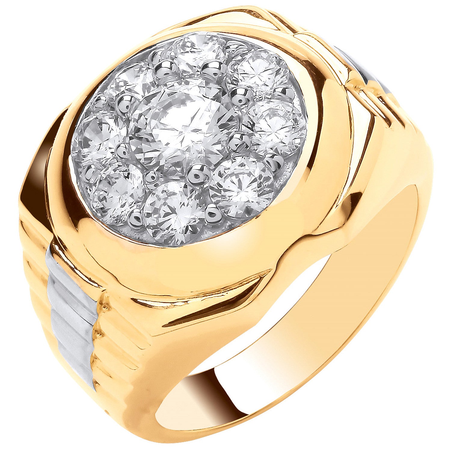Yellow Gold Fancy CZ Gents Ring