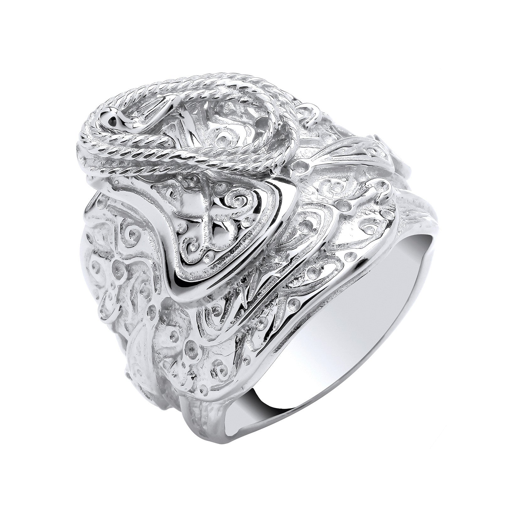 Sterling Silver Saddle Ring for Men