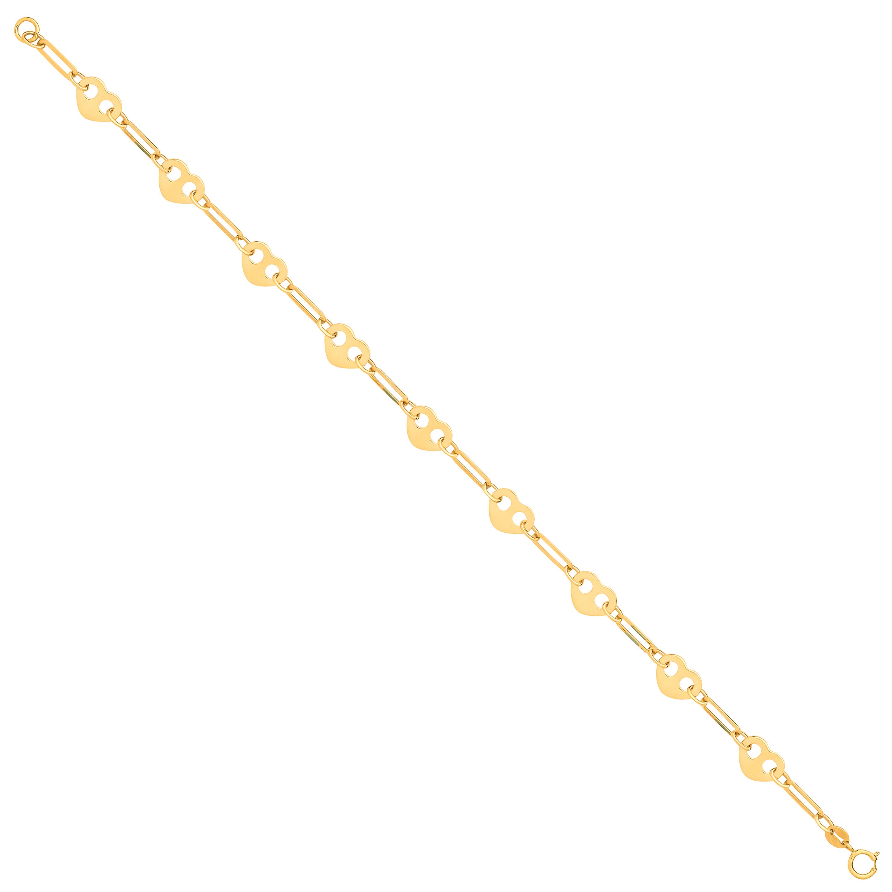 Yellow Gold Hearts Ladies Bracelet