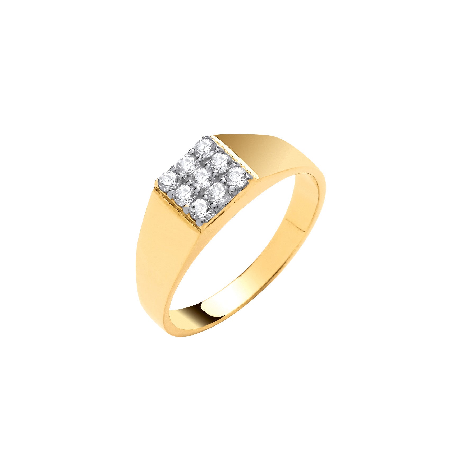 Yellow Gold Square Top CZ Baby & Child Ring