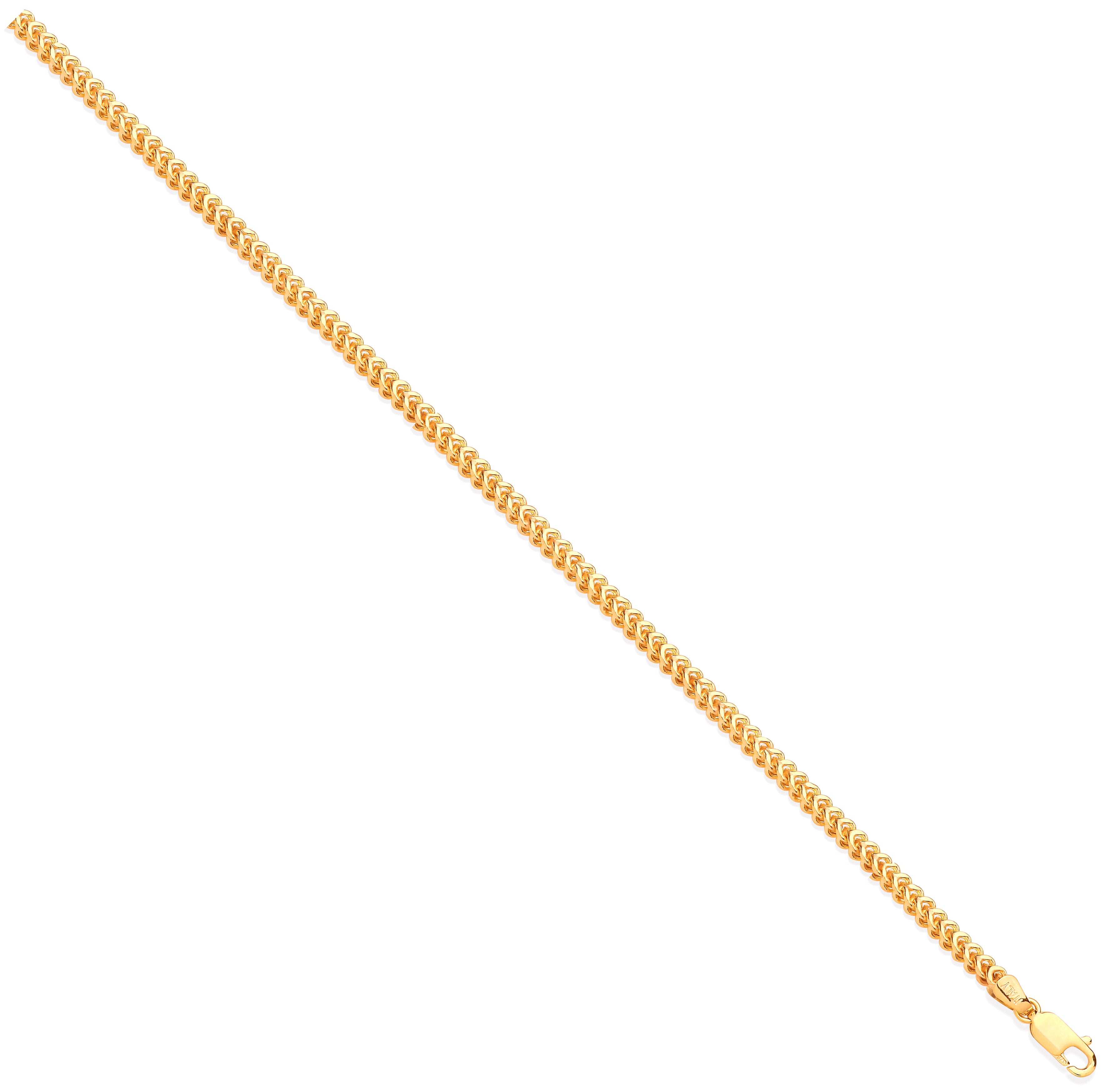 Yellow Gold Hollow Franco Chain 4mm