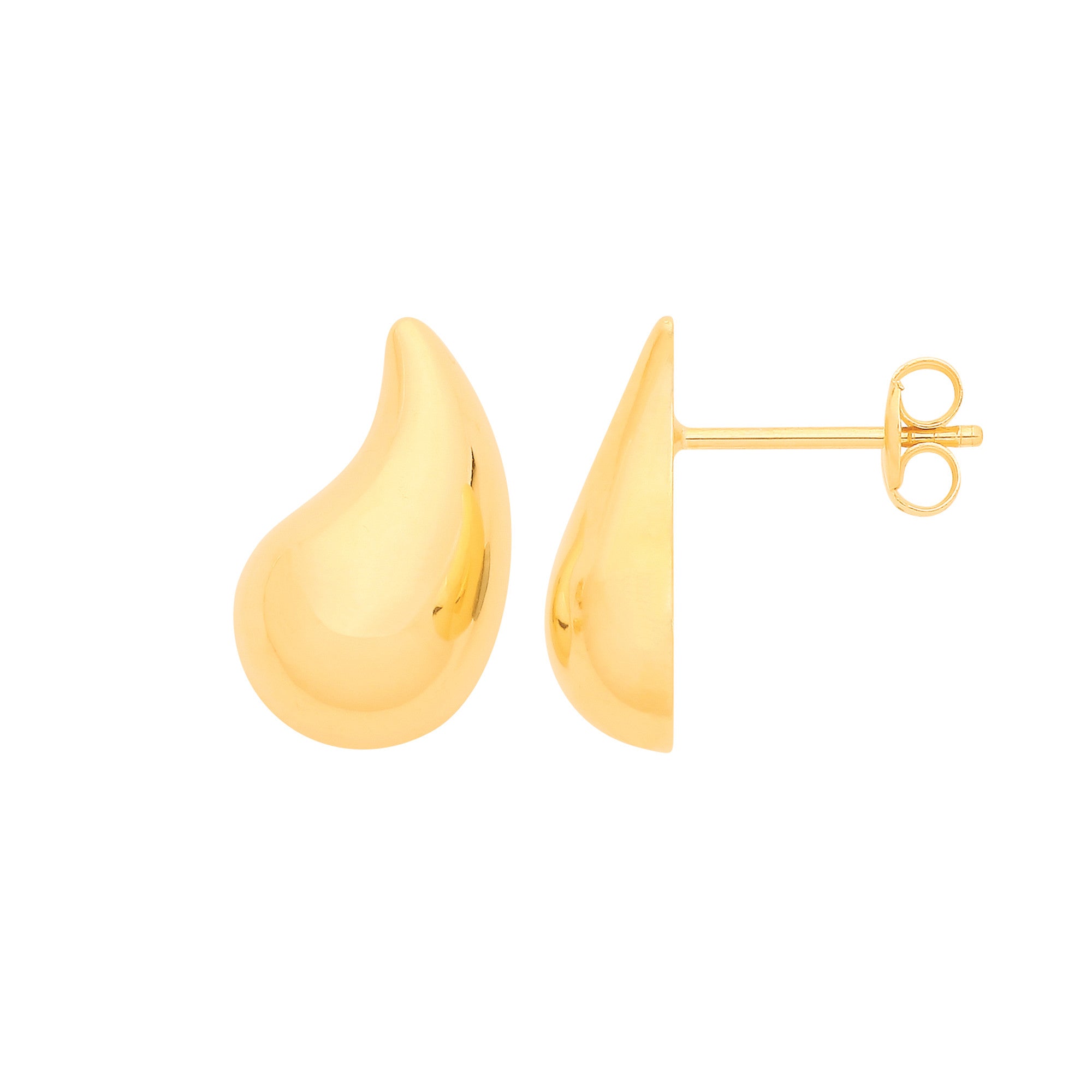 9ct Yellow Gold Teardrop Stud Earrings