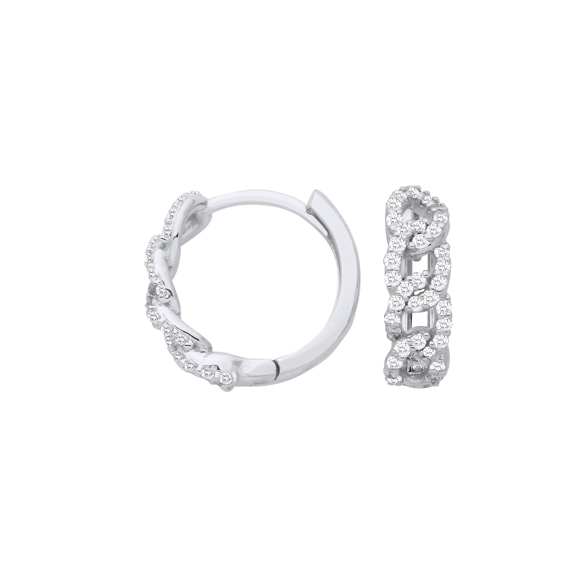 9ct White Gold Diamond Huggie Earrings | 0.28ctw