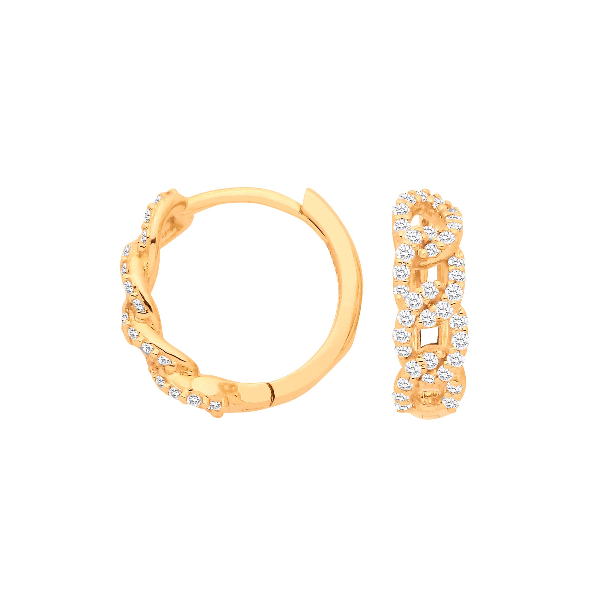 9ct Yellow Gold Diamond Huggie Earrings | 0.28ctw