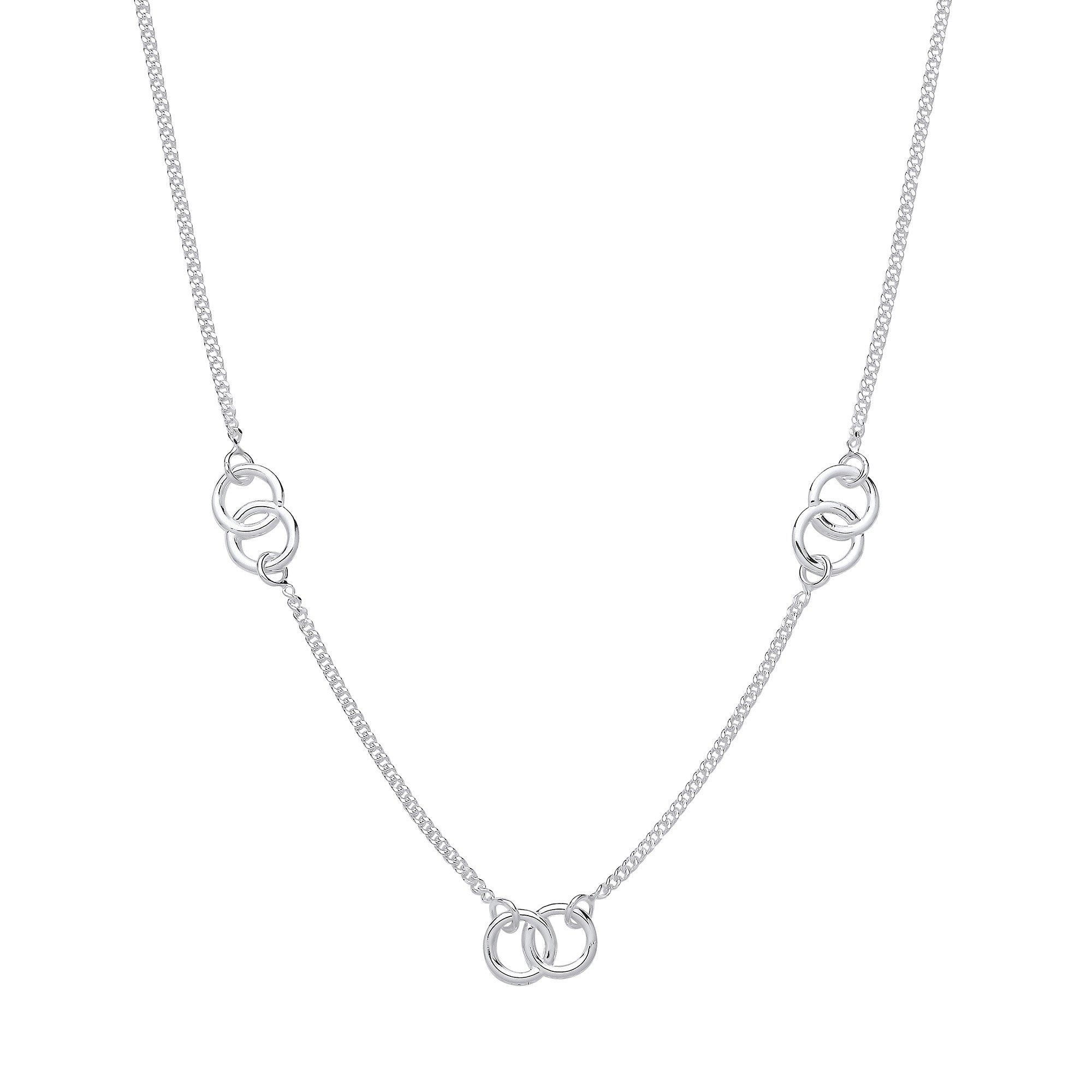 Sterling Silver Entwined Circles Necklace | 17"