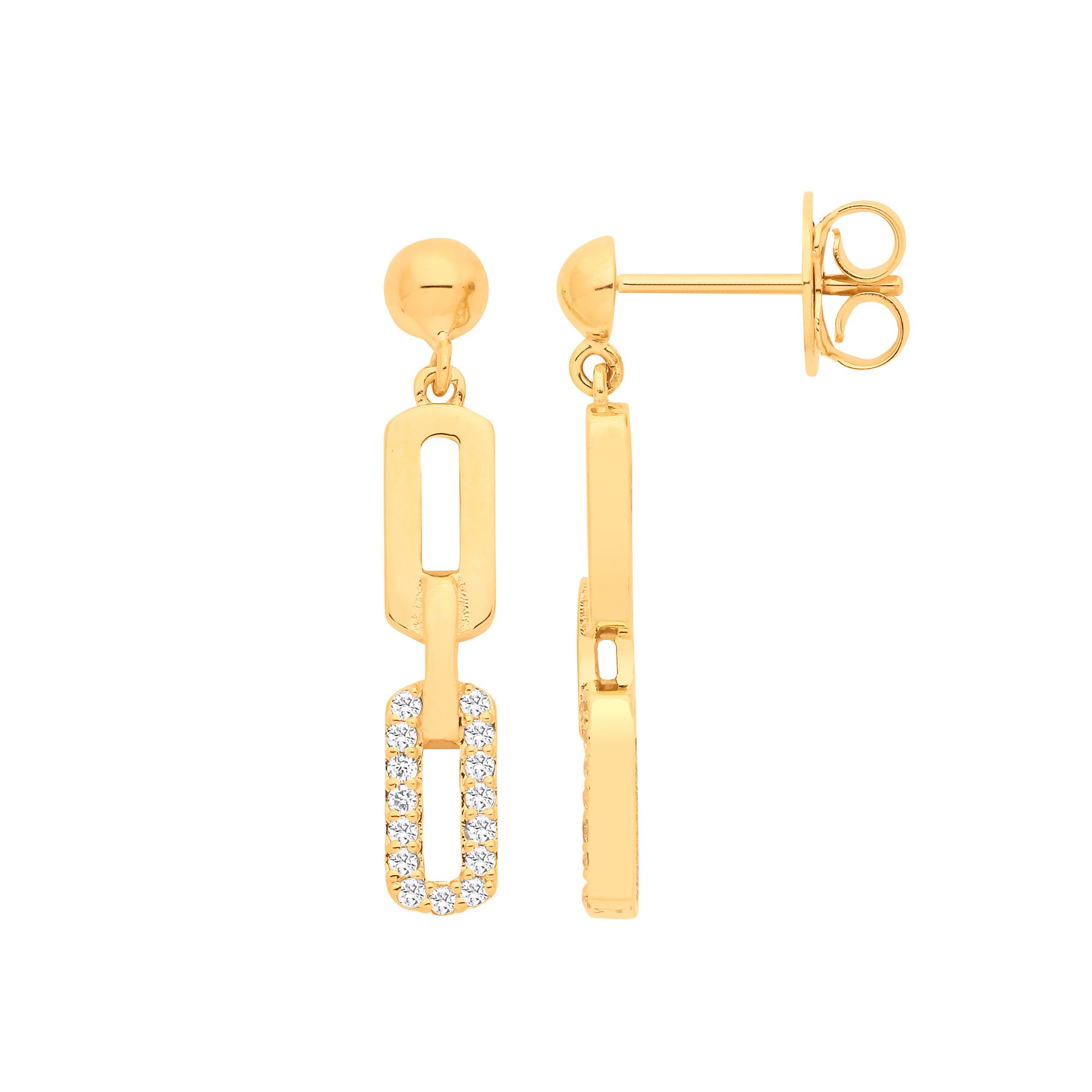 9ct Yellow Gold Diamond Drop Earrings | 0.18ctw
