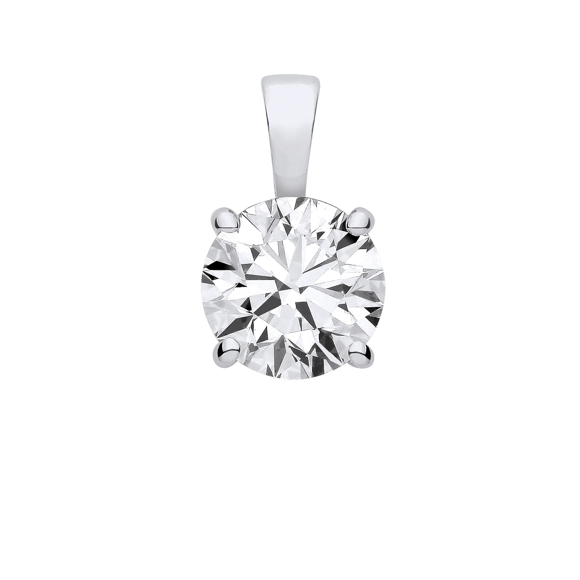 18ct White Gold 3.00ctw Lab Grown Diamond Pendant – IGI Certified