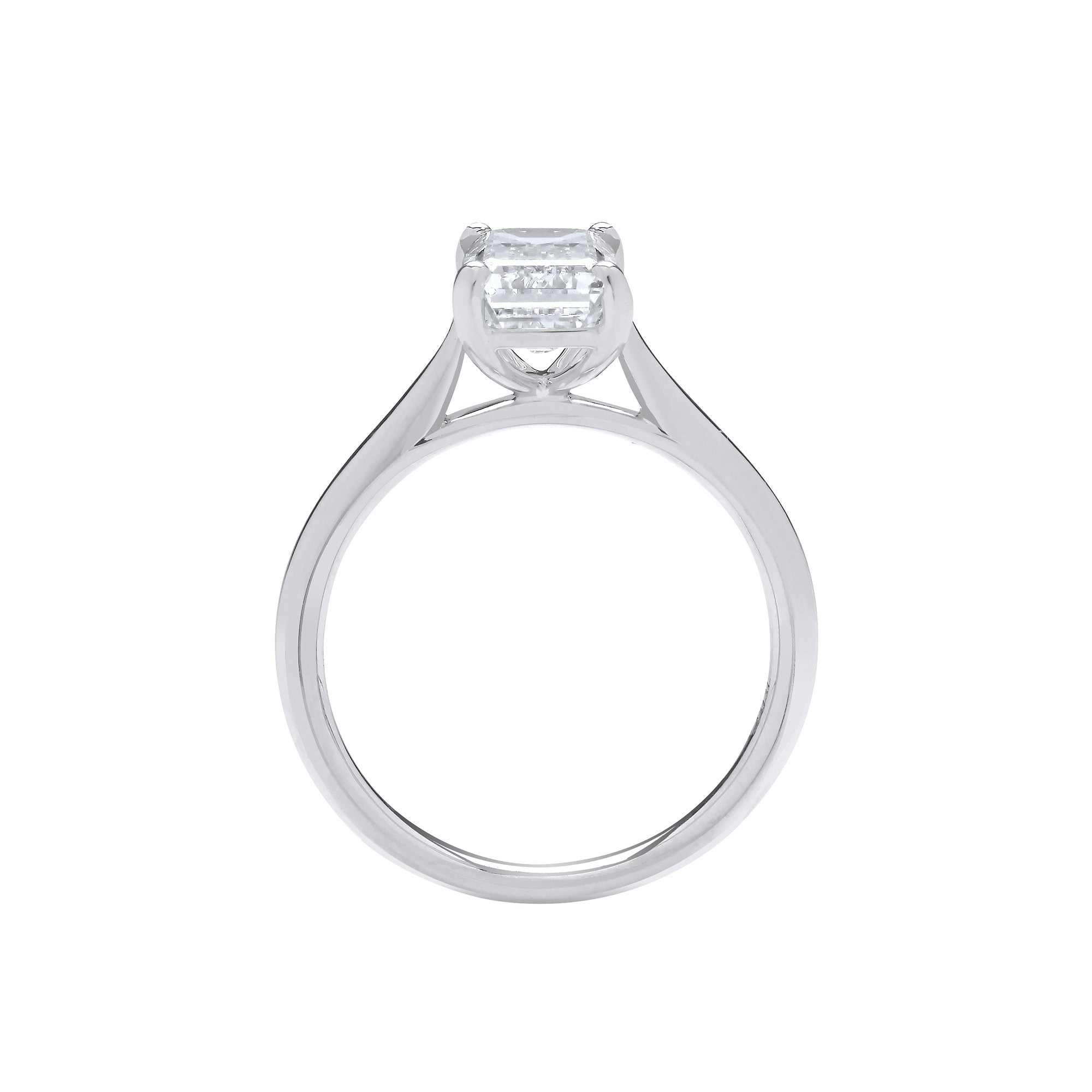 18ct White Gold 2.00ctw Emerald Cut LAB GROWN Diamond Ring IGI Certified