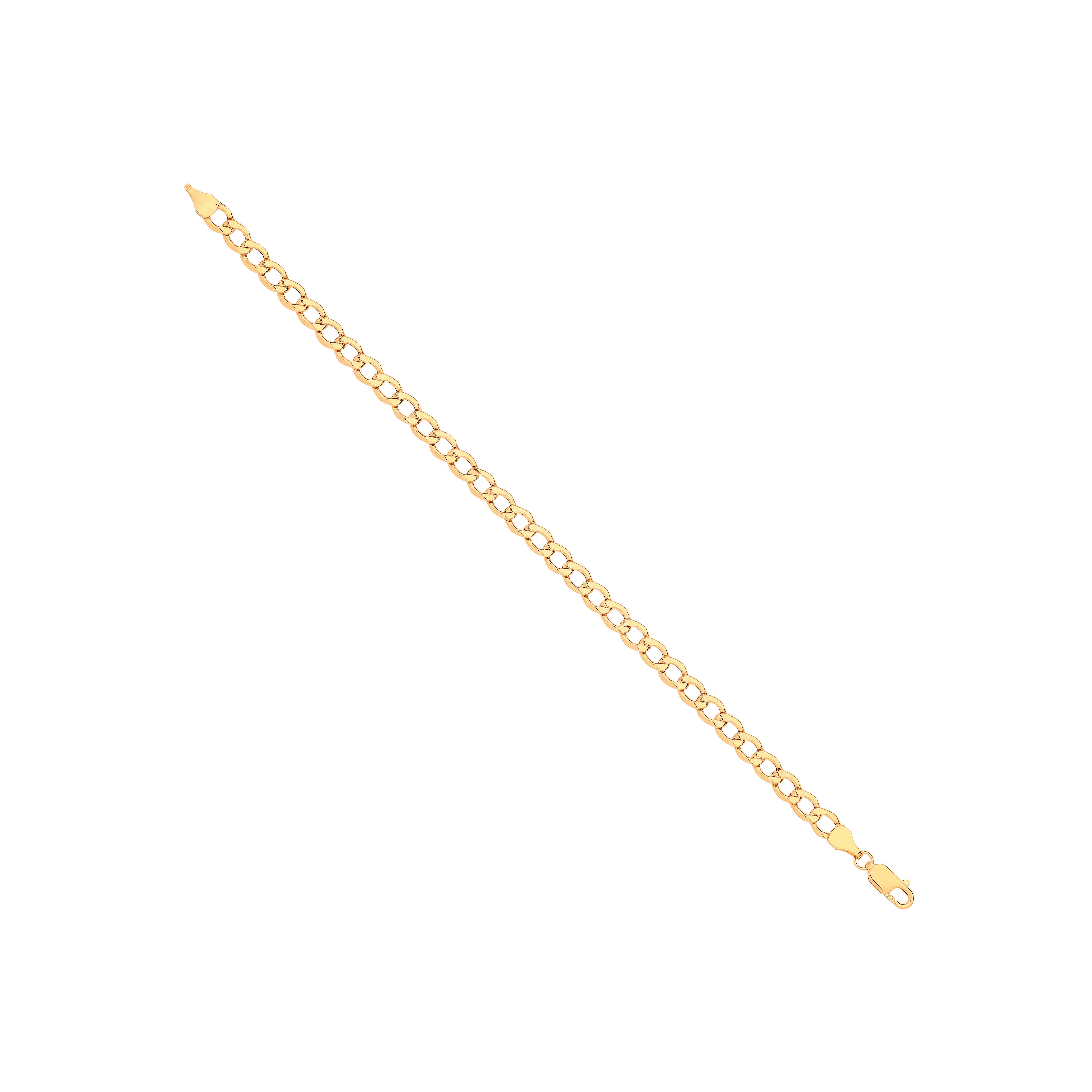 14ct Yellow Gold Hollow Beveled Curb Chain 5.0mm