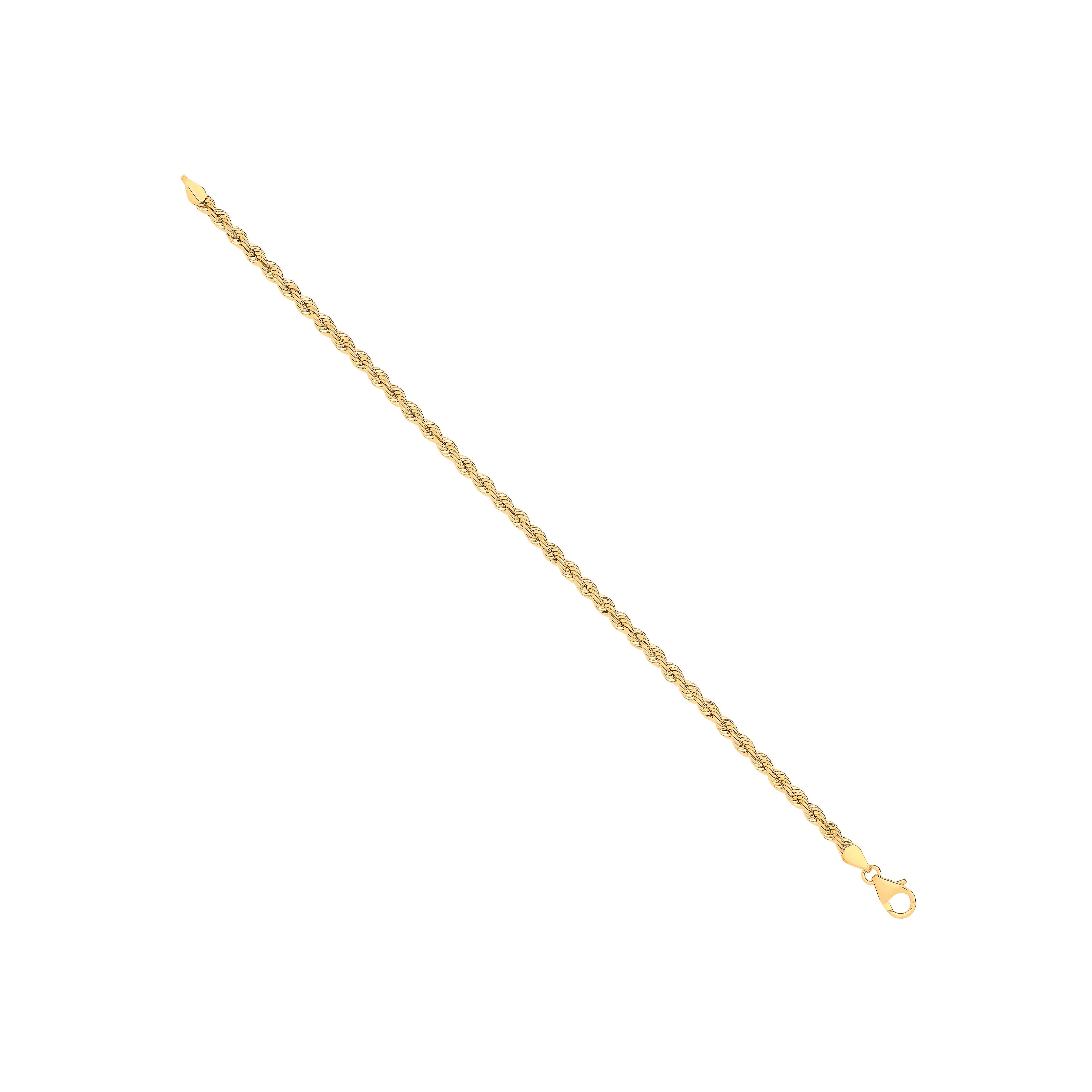14ct Yellow Gold Hollow Rope 3.3mm Chain